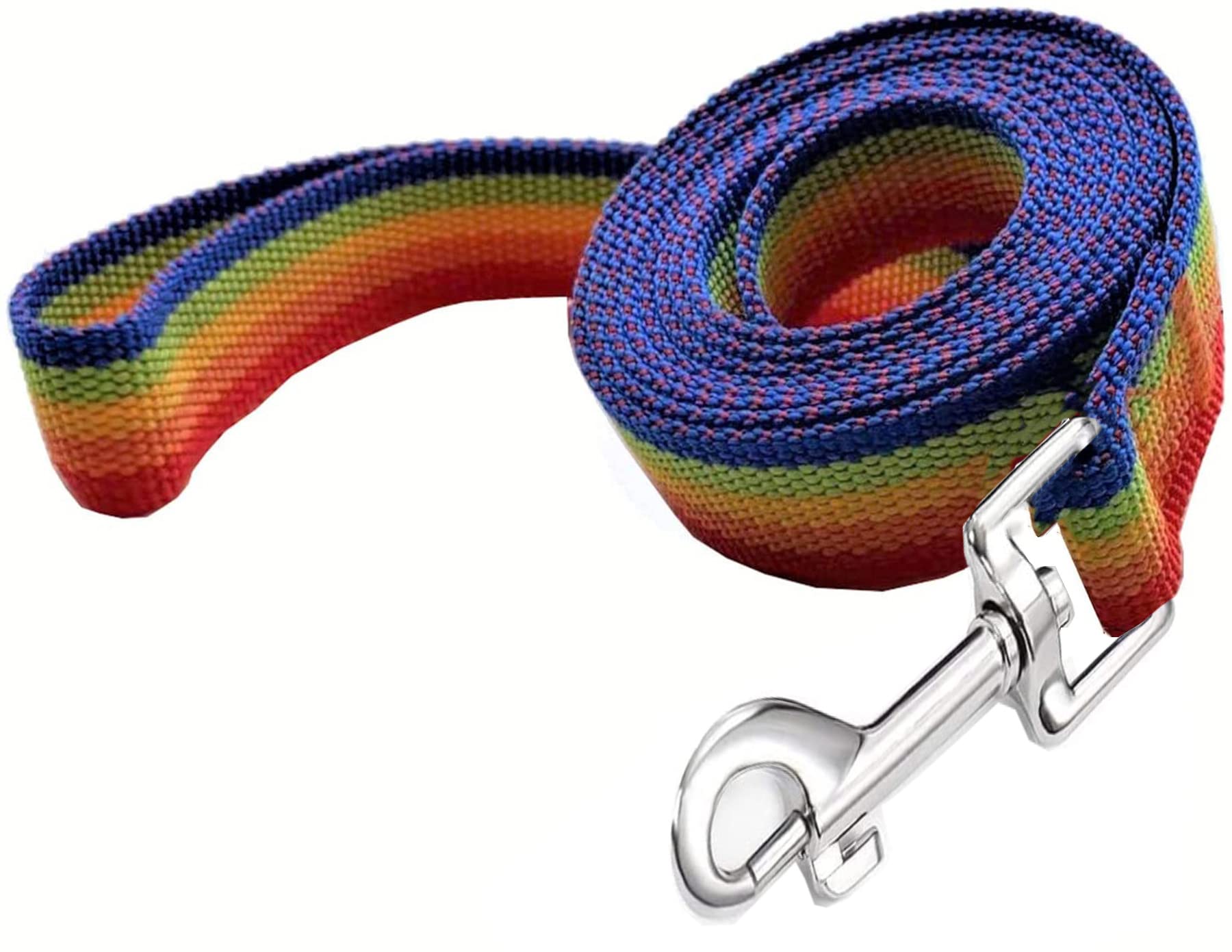 Taian 4Ft/5Ft/6Ft Strong Dog Leash, Nylon Dog Leashes For Small Medium Large Dogs (5/8 In X 5 Ft, Rainbow)