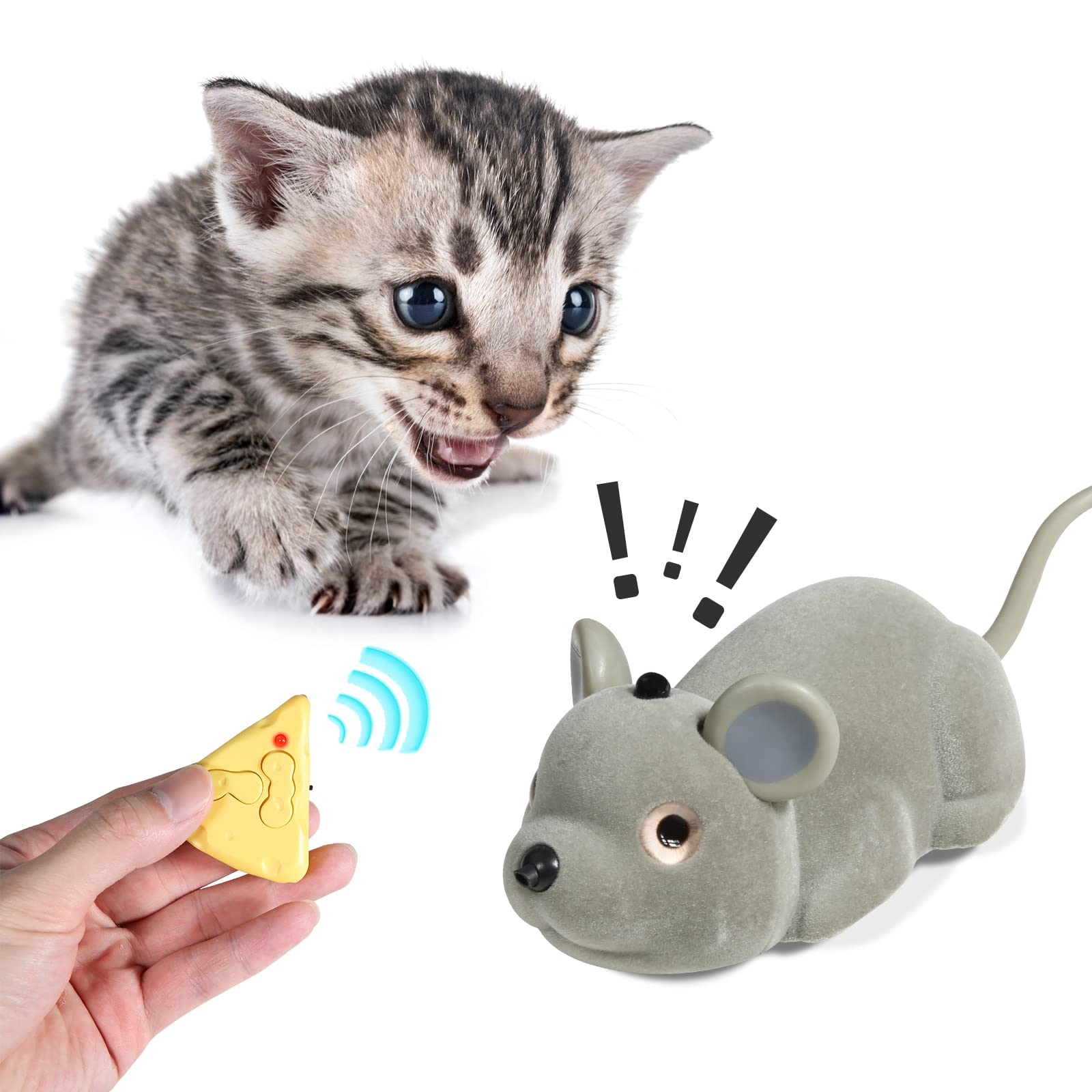 Cat Toys Mice Interactive Kitten Snake, Remote Control And Smart Sensing Two Mode Mouse Rechargeable, Automatically Sense Obstac