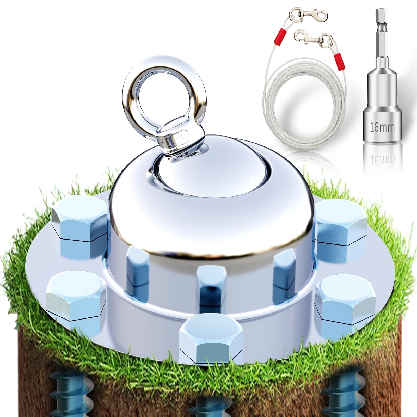 360 Swivel Dog Tie Out Cable and Stake - 2025 Upgrad Stainless Steel Dog Stake Dog Anchor for Small to Large Dogs - No Tangle Re