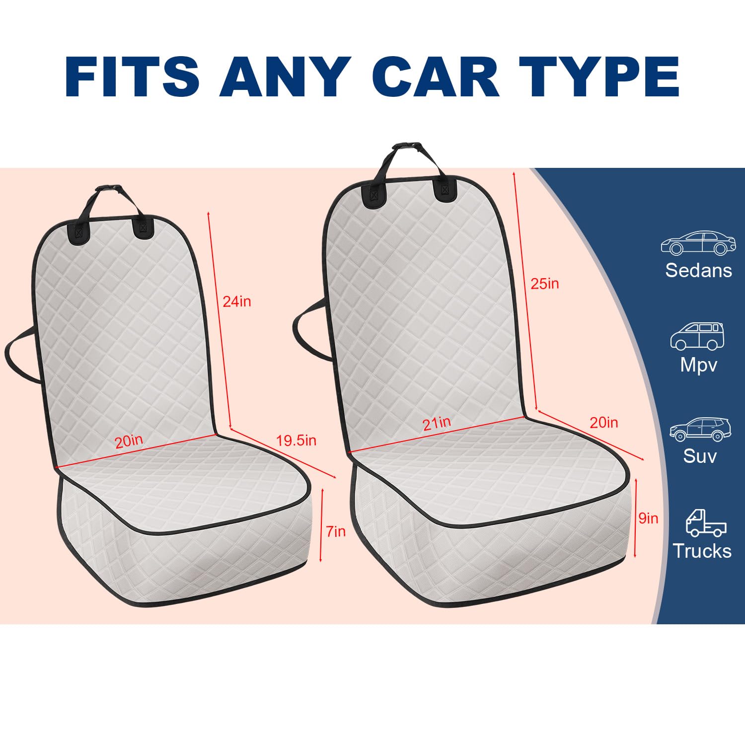 Horjones Dog Car Seat Cover,Waterproof And Nonslip Front Seat Dog Cover,Car Seat Protector For Cars,Trucks,Suvs And Jeep(M-Beige