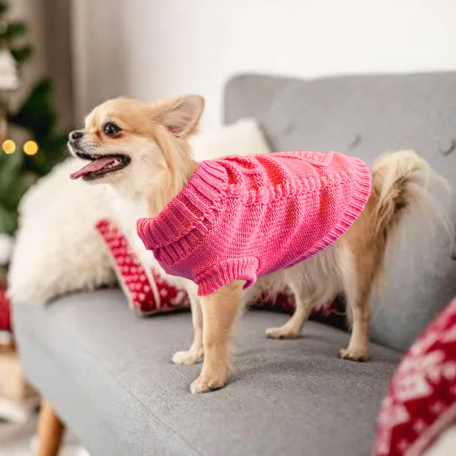 2 Pieces Chihuahua Clothes Dog Clothes For Small Dogs Girl Dog Sweaters For Small Dogs Cute Puppy Cat Clothes Turtleneck Thick Warm Clothes For Yorkie Cat Extra Small Dog Clothes (Xx-Smal)