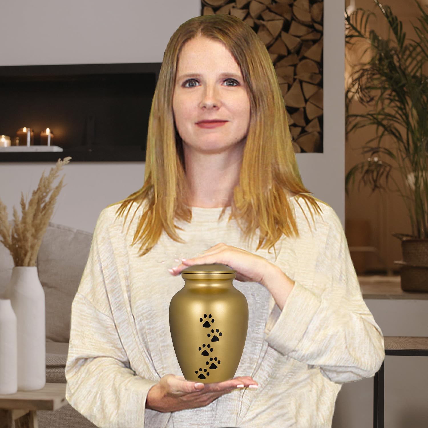 Trupoint Memorials Pet Urn For Dogs And Cats Ashes - A Loving Resting Place For Your Special Pet, Cat And Dog Urns For Ashes, Pet Cremation Urns – Gold, Small Pets Up To 17 Lbs