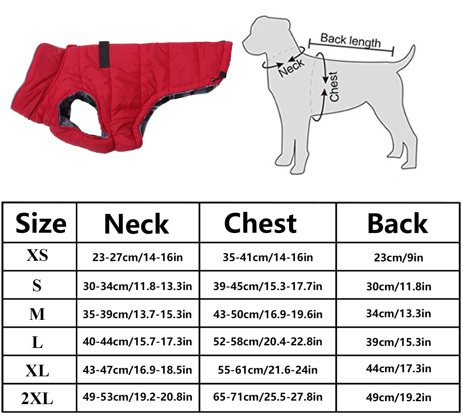Geyecete Dog Winter Warm Coat Dog Winter Jacket Windproof Snowproof,Pet Outdoor Jacket Dog Jacket For Small Medium Large Dogs-Red-S