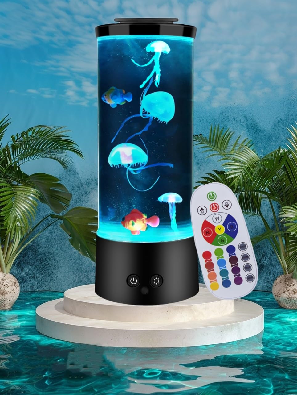 Order Soon Jellyfish Lamp With 16 Colors Changing For Relax Mood Light Gift With Usb For Kids Men Women For Home Decoration…