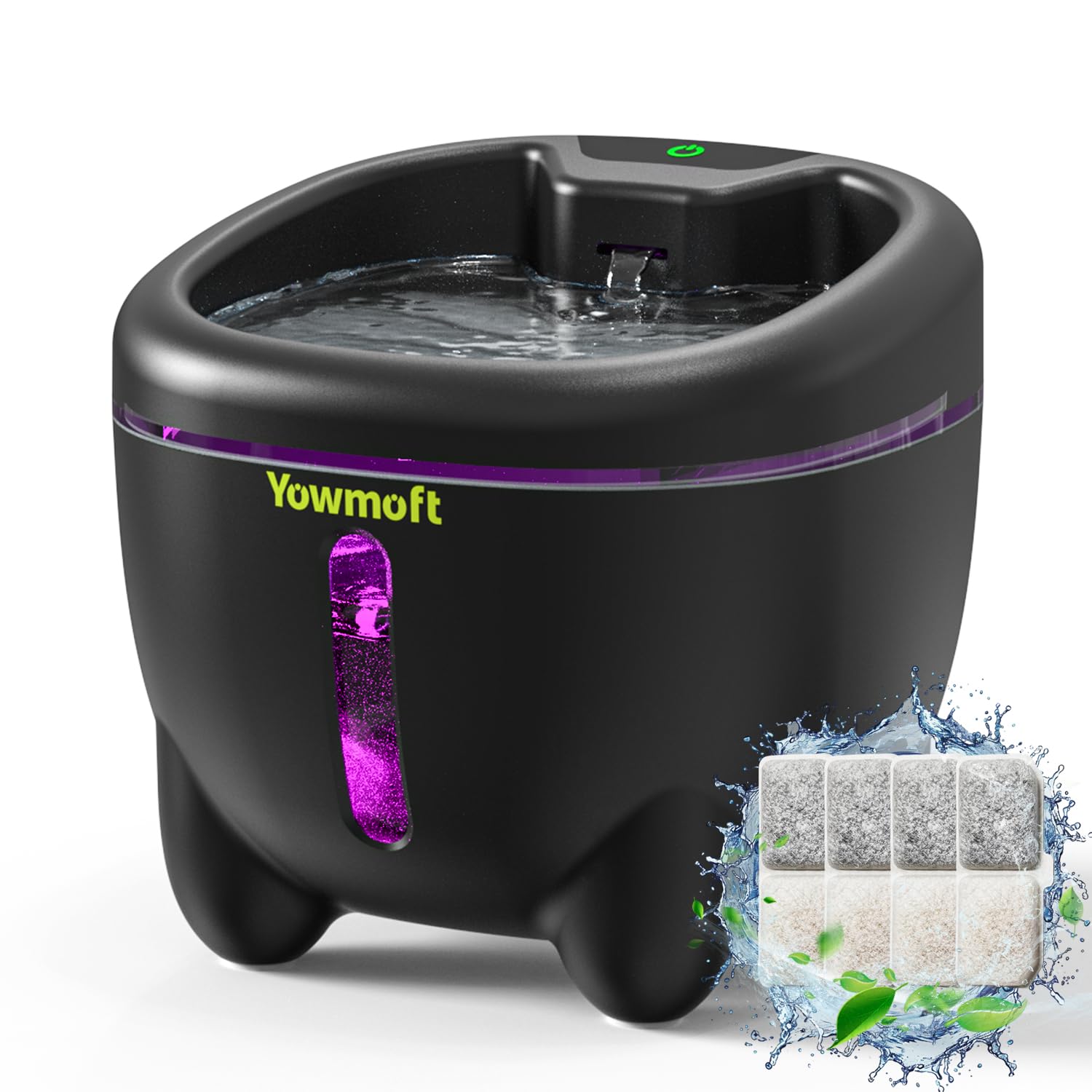 Cat Water Fountain, Uv Light Water Fountain For Cats Indoor With Double Wall Inner, 101Oz/3L Cat Fountains For Drinking With Qui