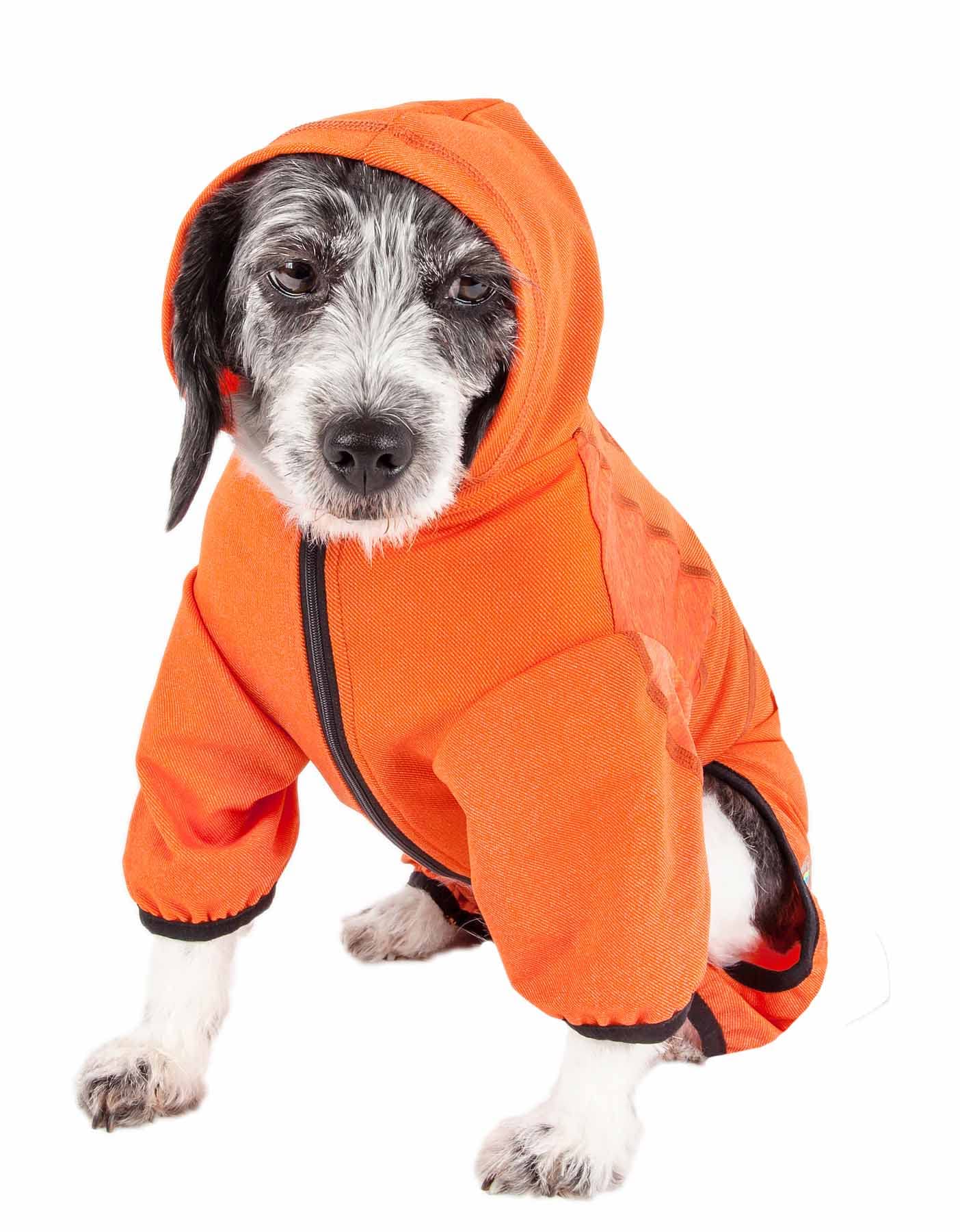 Pet Life Active 'Pawsterity' Heathered Performance 4-Way Stretch Two-Toned Full Bodied Hoodie(D0102H7081W.)