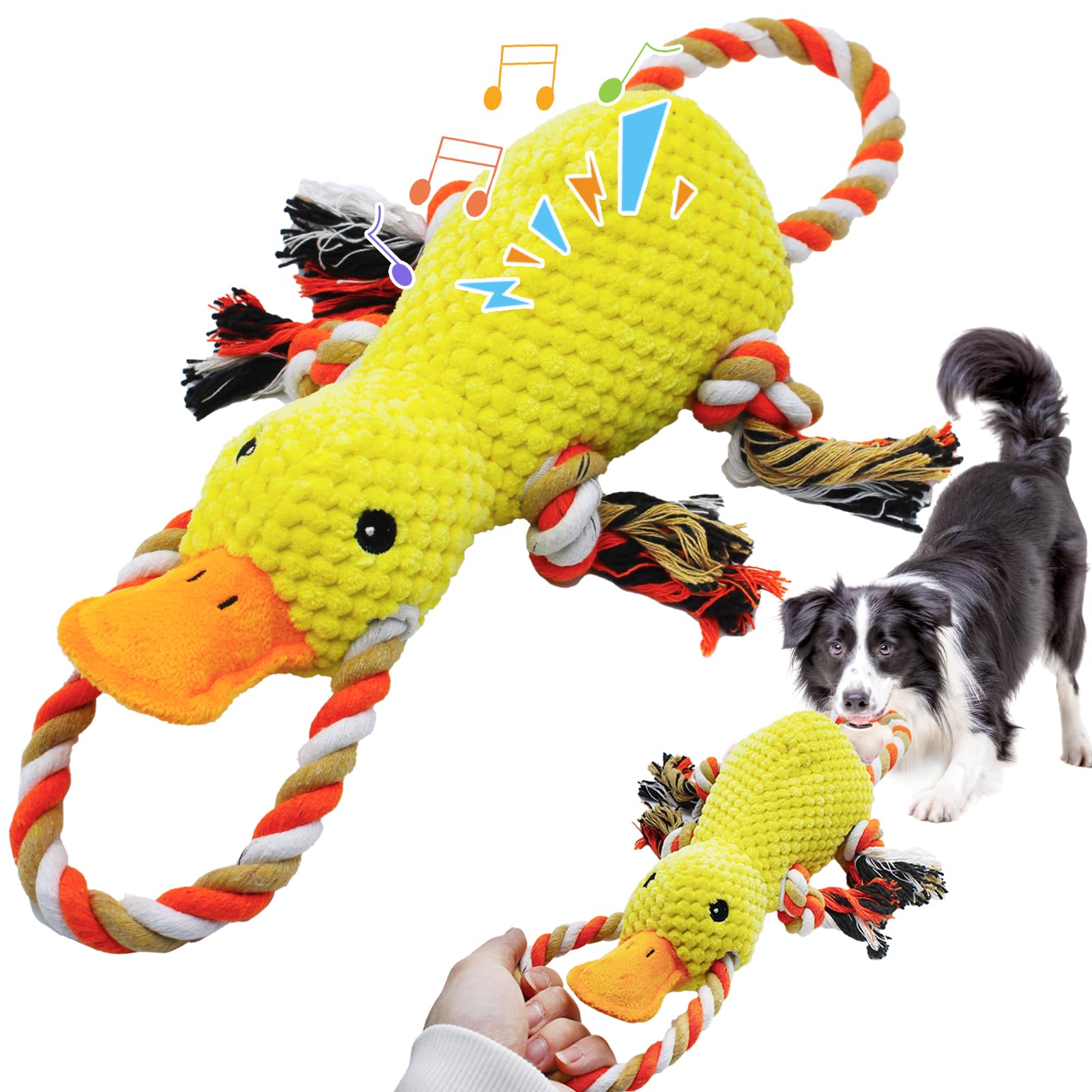 Yzhduxiu Tug Of War Dog Toy, Squeaky Dog Toys For Aggressive Chewers, Interactive Duck Puppy Toys To Keep Them Busy