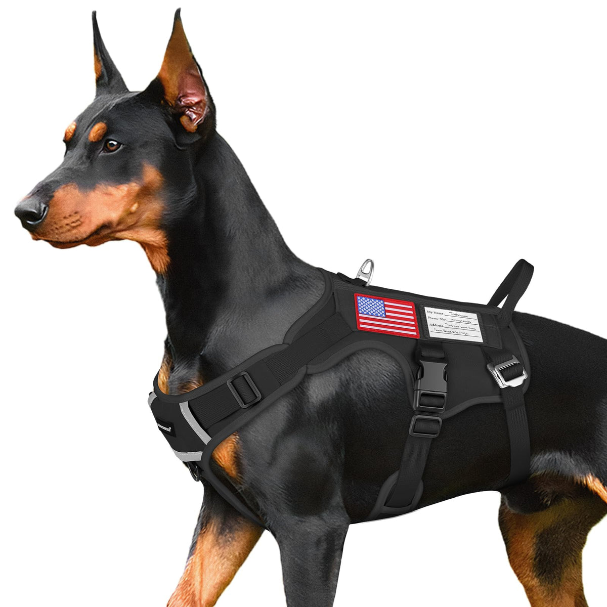 FAYOGOO Tactical Dog Harness for Small and Medium Breed - Mesh Breathable Dog Harness Escape Proof with Handle - No Pull Militar
