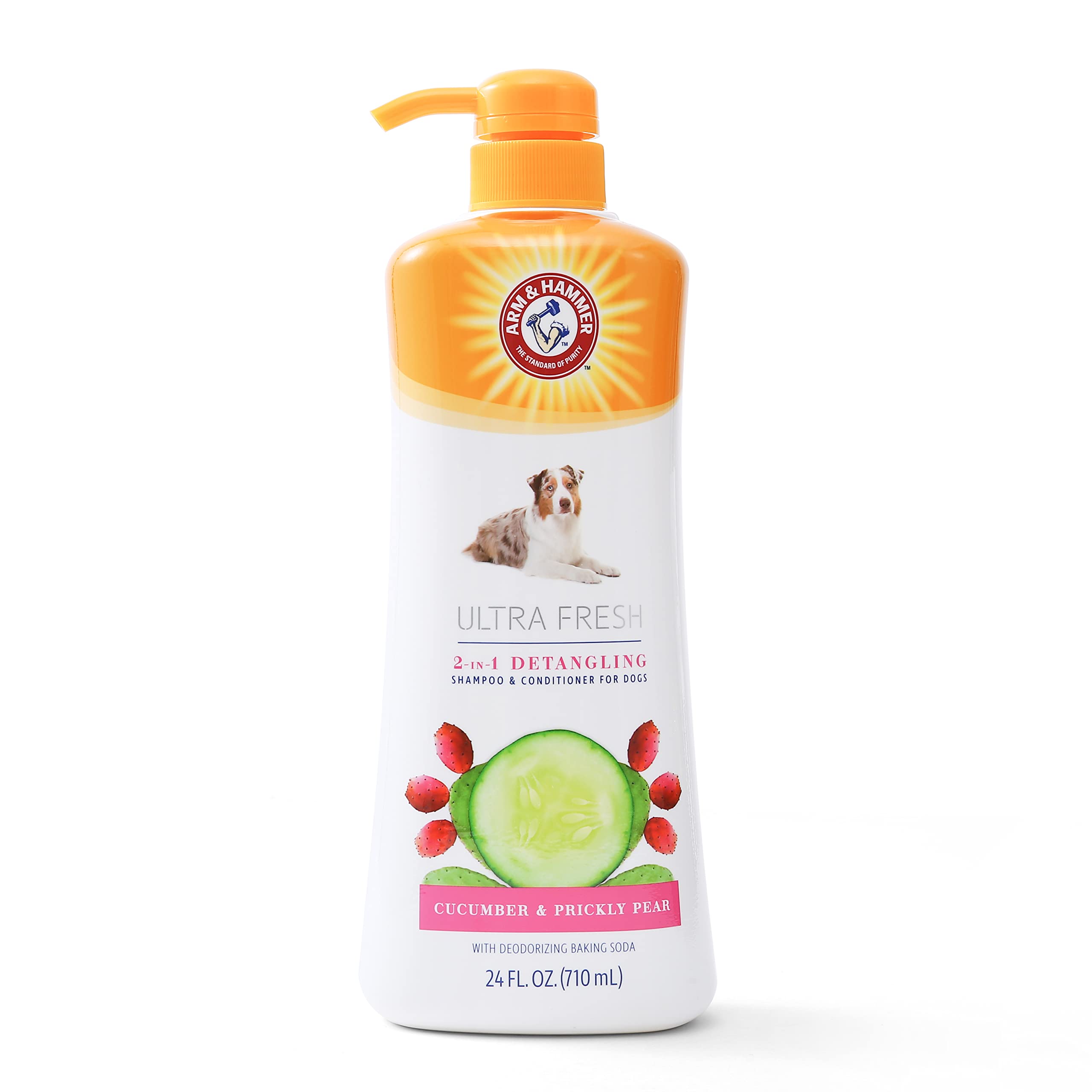 Arm & Hammer for Pets Ultra Fresh Detangling Dog Shampoo + Conditioner, Value Size 24oz, Dog Conditioner, Great Smelling Dog Gro