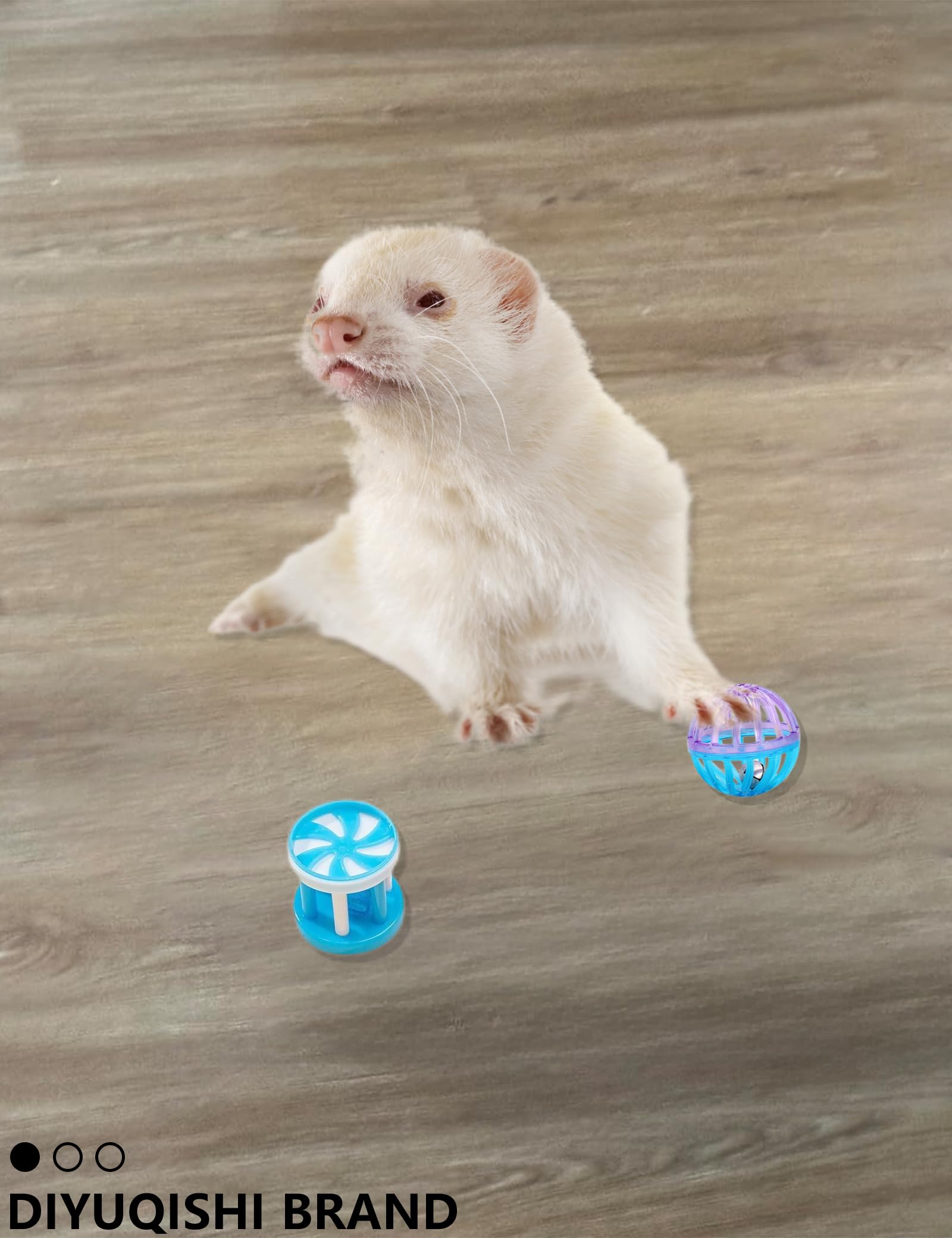 Diyuqishi Ferret Toys 10-Pack Bell Balls, Sturdy & Fun For All Ferret Sizes, Safe Pp Material, Colorful & Interactive, Teeth Hea