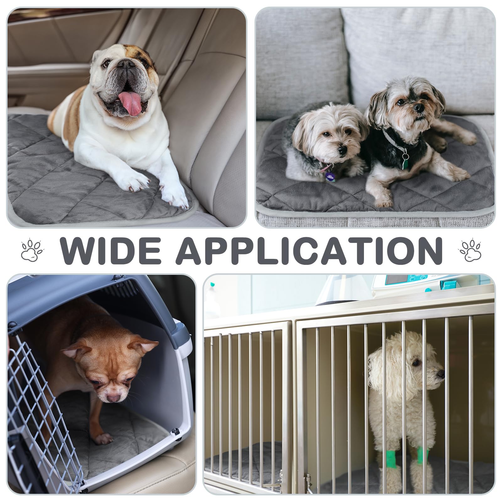 Clysee 8 Pack Self Heating Cat Mat Self Warming Cat Bed 20''X16'' Extra Warm Thermal Pet Bed Mat Reflects Body Heat Washable Dog