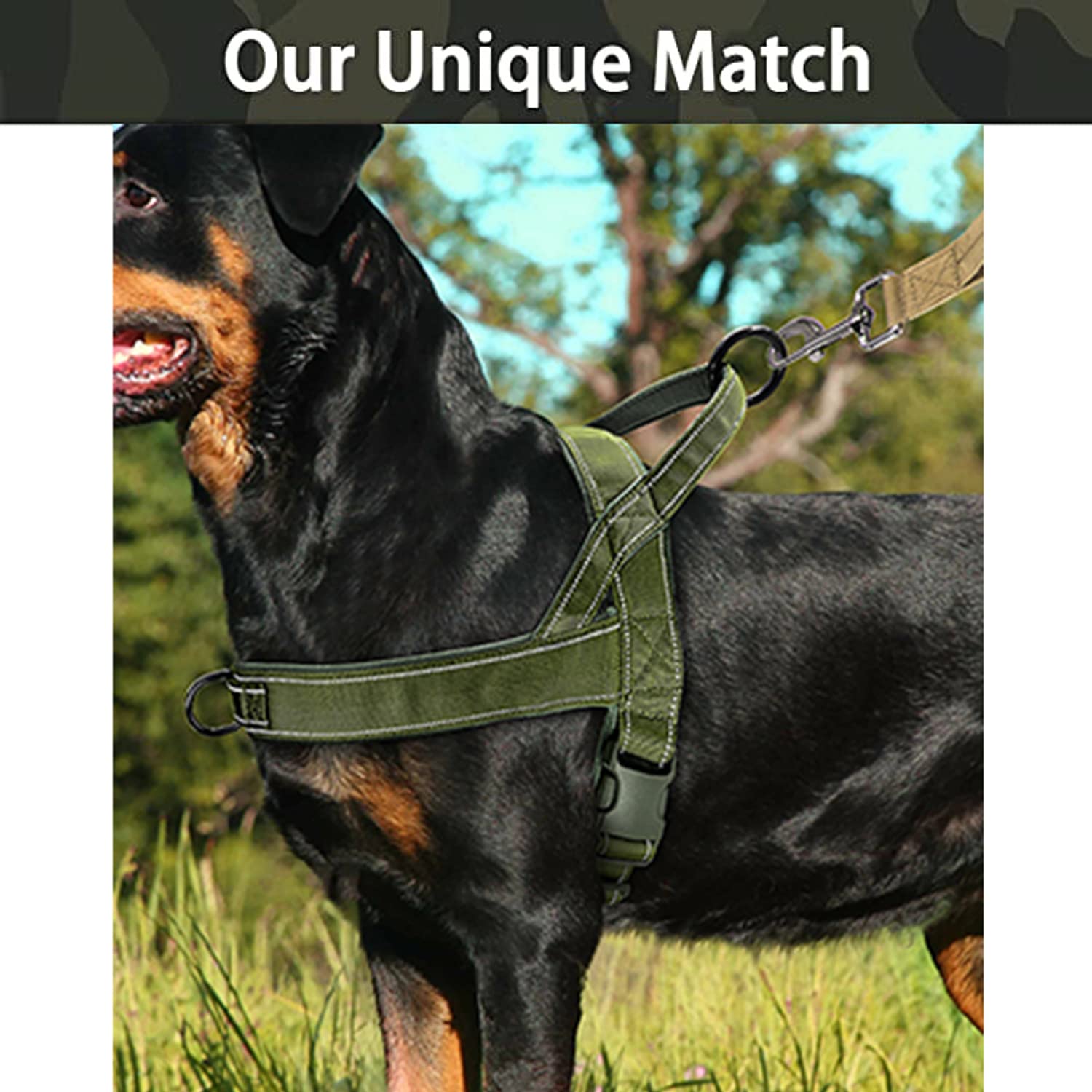 Qifbyfb No Pull Dog Harness For Medium Large Dog, Reflective Escape Proof Adjustable No Pulling Dog Harness, Dog Harness Green M