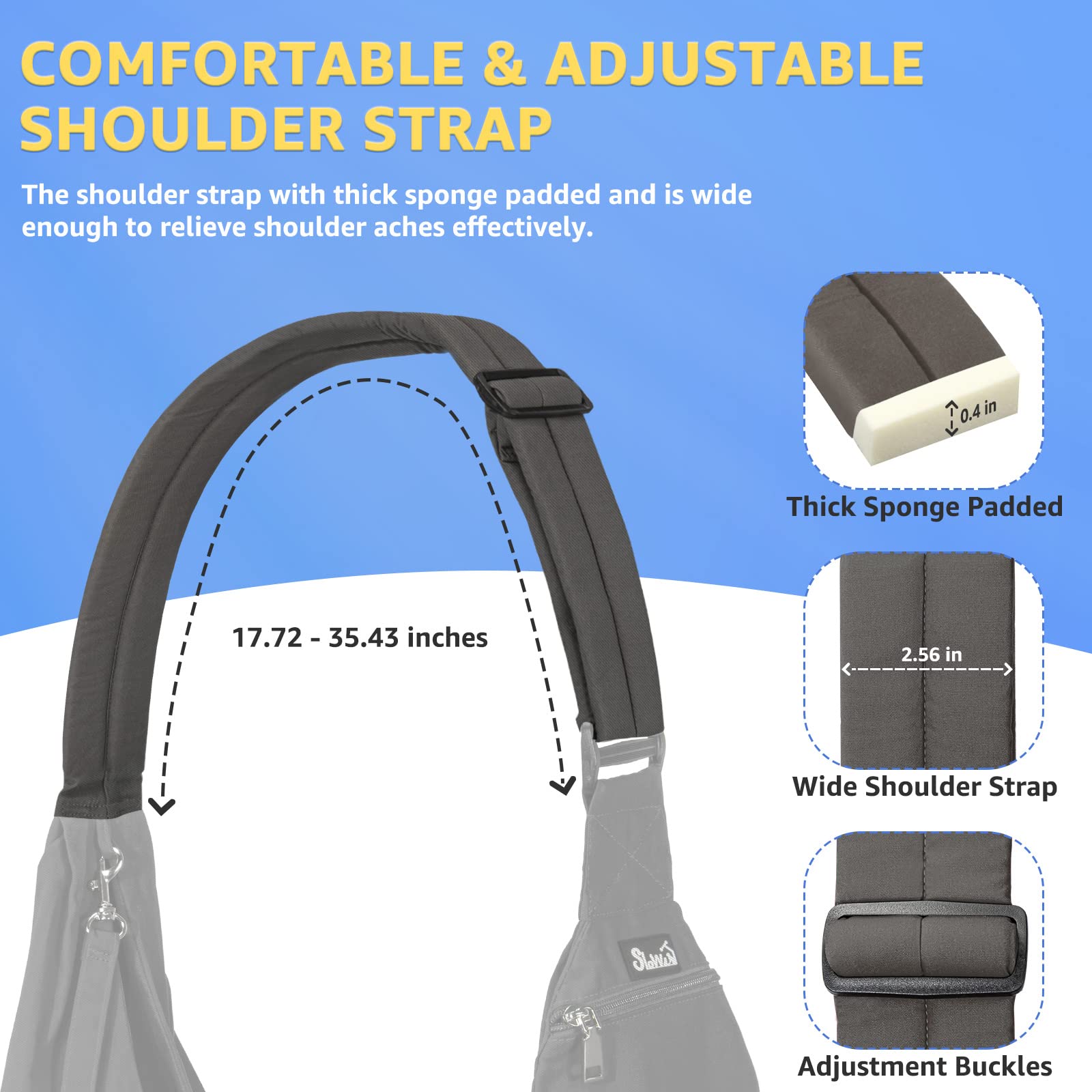 SlowTon Dog Carrier Sling, Thick Padded Adjustable Shoulder Strap Dog Carriers for Small Dogs, Puppy Carrier Purse for Pet Cat w