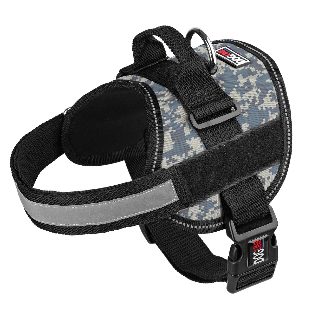 Dog Harness, Reflective No-Pull Adjustable Vest With Handle For Walking, Training, Service Breathable No - Choke Harness For Small, Medium Or Large Dogs Room For Patches Girth 18 To 25 In Urban Camo