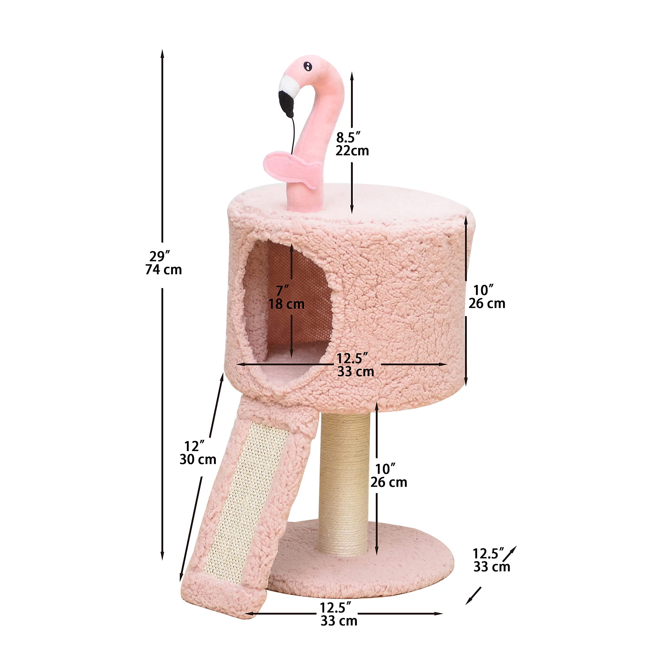 Catry Cat Tree With Scratching Post - Animal Cat Tower - Cat Climber With Jute Cat Scratch Post - Cat Condo