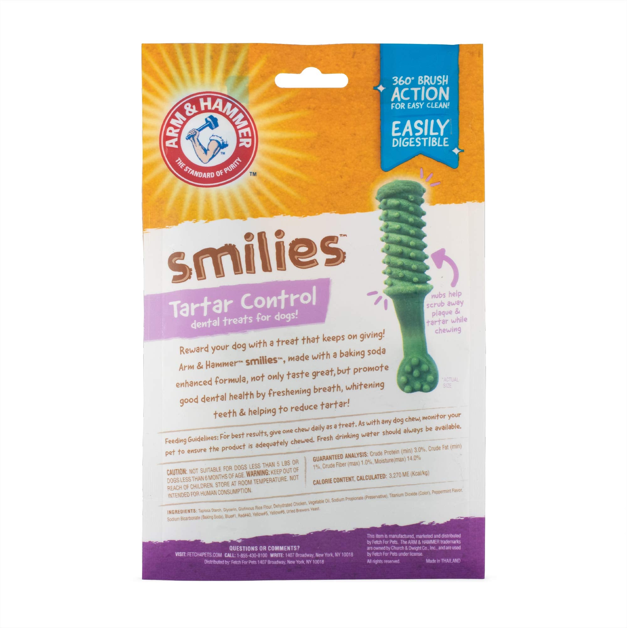 Arm & Hammer for Pets Smilies Dental Chews for Dogs | Dental Chews Fight Bad Dog Breath, Plaque & Tartar Without Brushing | Fres