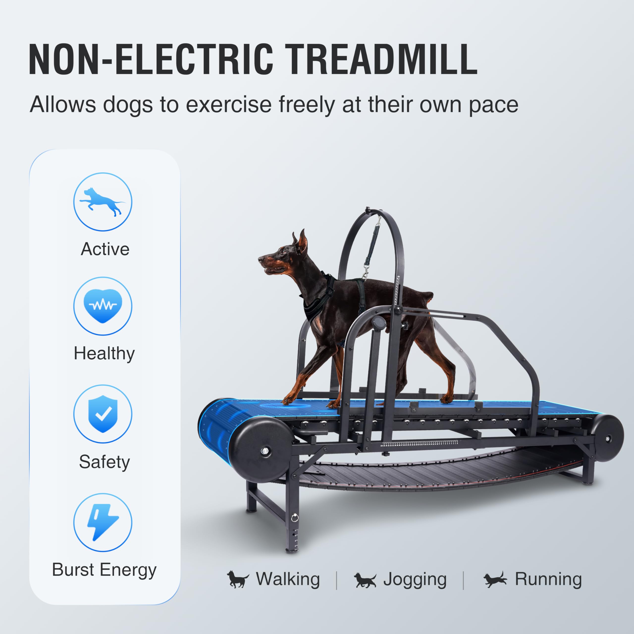 Dog Treadmill For Large Dogs Medium Dogs,Adjustable Ramp Canine Running Slatmill Machine With Pedometer For Exercise & Healthy &