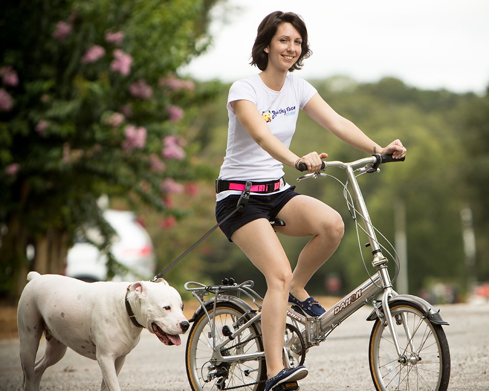 Squishy Face Studio Hands Free Dog Leash Belt - Small-Medium - Ocean Blue