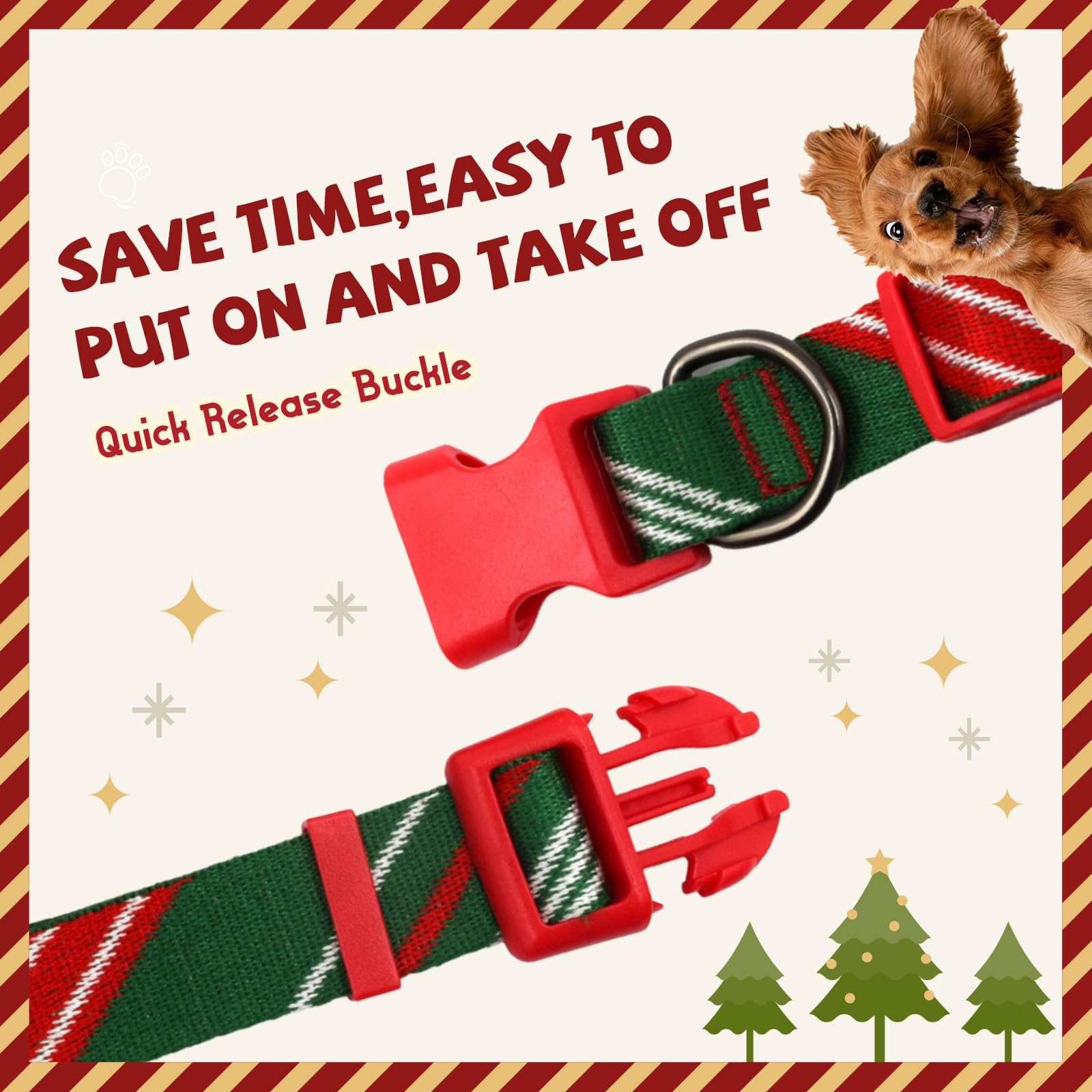 Green Red Dog Collar And Leash Set For Large Dog, Breathable, Anti-Odor & Soft, Comfortable For Sensitive Skin Puppies, 90% Bamb