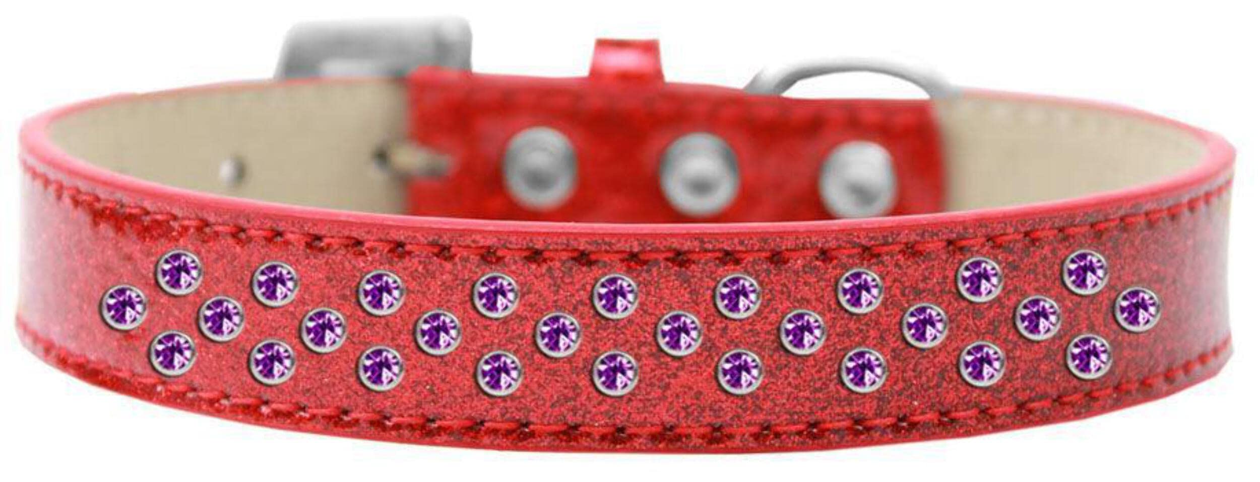 Dog, Puppy & Pet Ice Cream Collar, Purple Crystal Rimsets Sprinkles Red 14