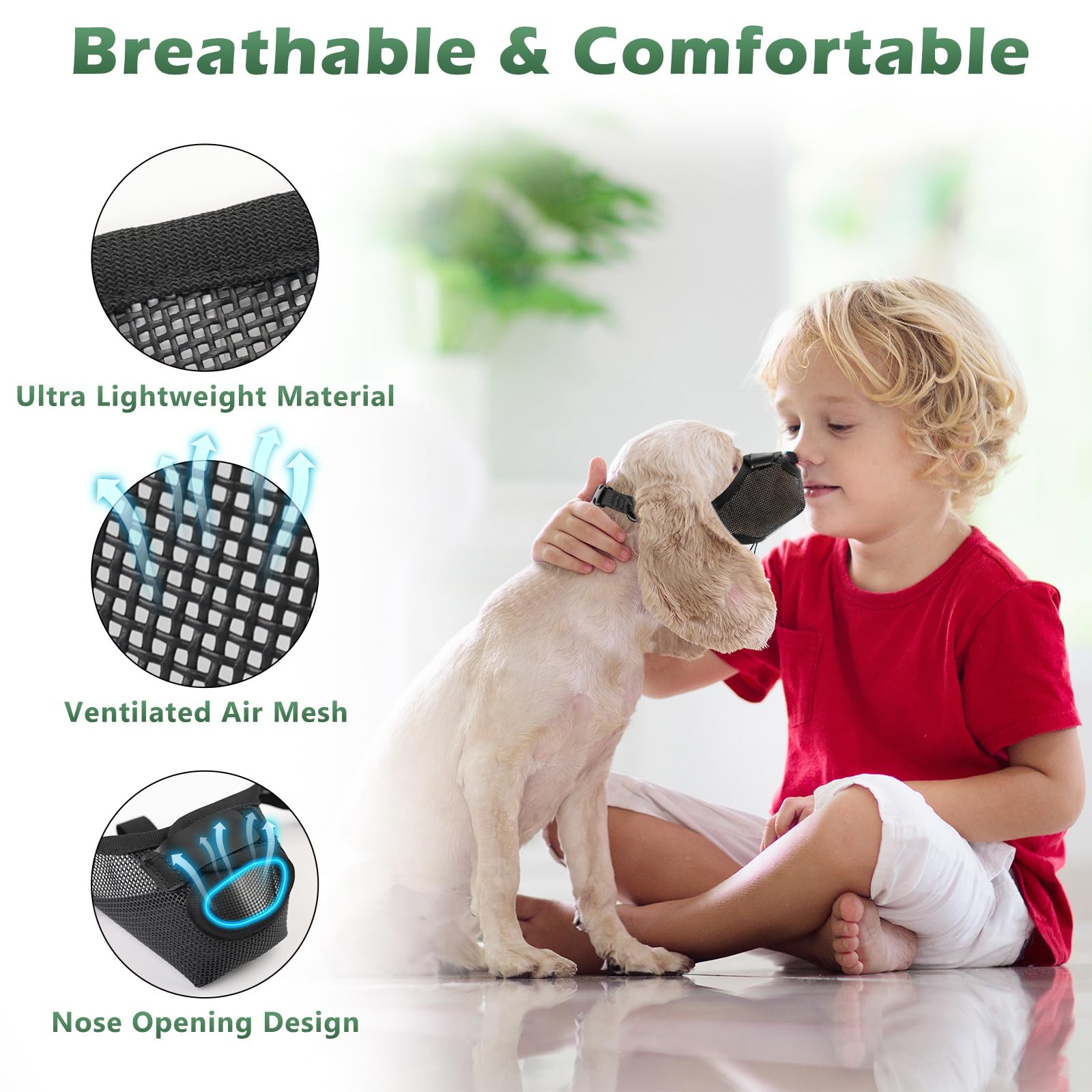 Dog Muzzle For Small Medium Large Sized Dogs,Breathable Air Mesh Basket Muzzle For Dogs Allows Panting And Drinking,Soft Dog Muz