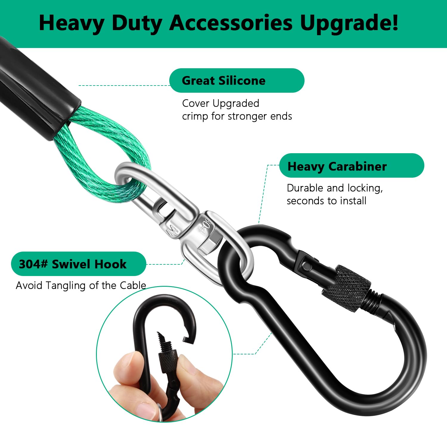Heavy Duty Dog Tie Out Cable For Outside,30Ft Dog Runner Cable With Swivel Hook Up To 300Lbs,Small-Large Dogs Leash&Chains For Y