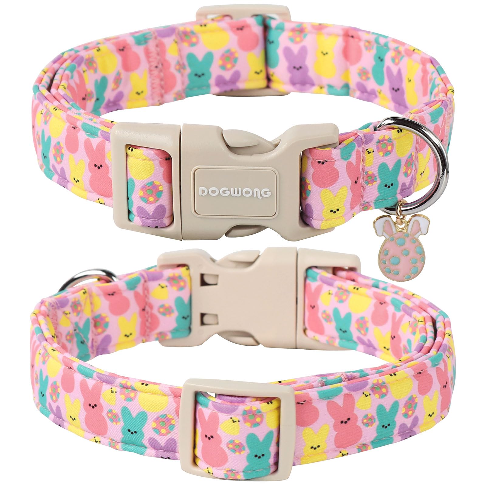 Dogwong Easter Bunny Eggs Adjustable Soft Dog Collar For Small Dog