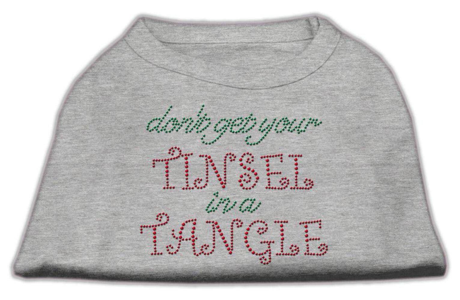 Christmas Pet Dog & Cat Shirt Rhinestone, 'Don'T Get Your Tinsel In A Tangle' Brown 3Xl (25-35 Lbs.)