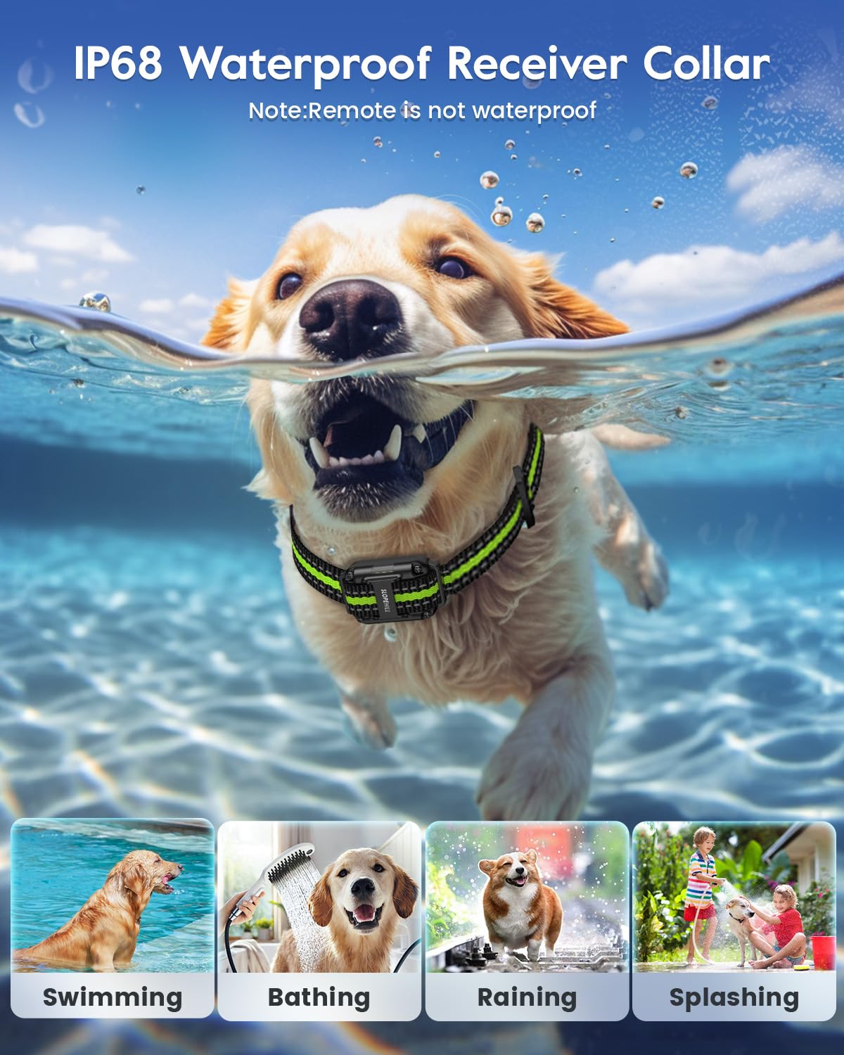 Dog Training Collar With 7 Training Modes, 2600Ft Remote Electronic Dog Shock Collar, Electric Shock Collar For Small Medium Lar