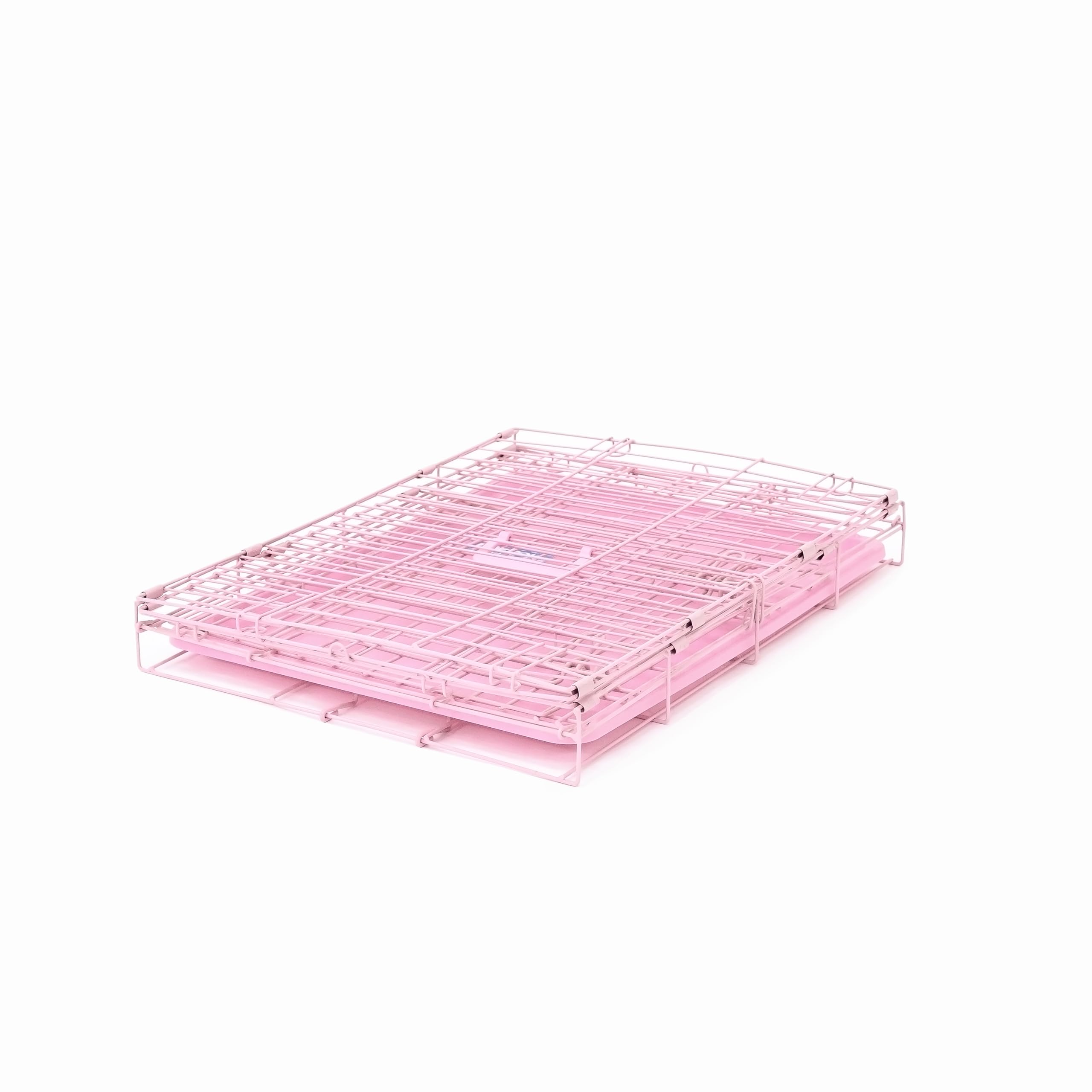 Carlson Pink Secure And Compact Single Door Metal Dog Crate, Small