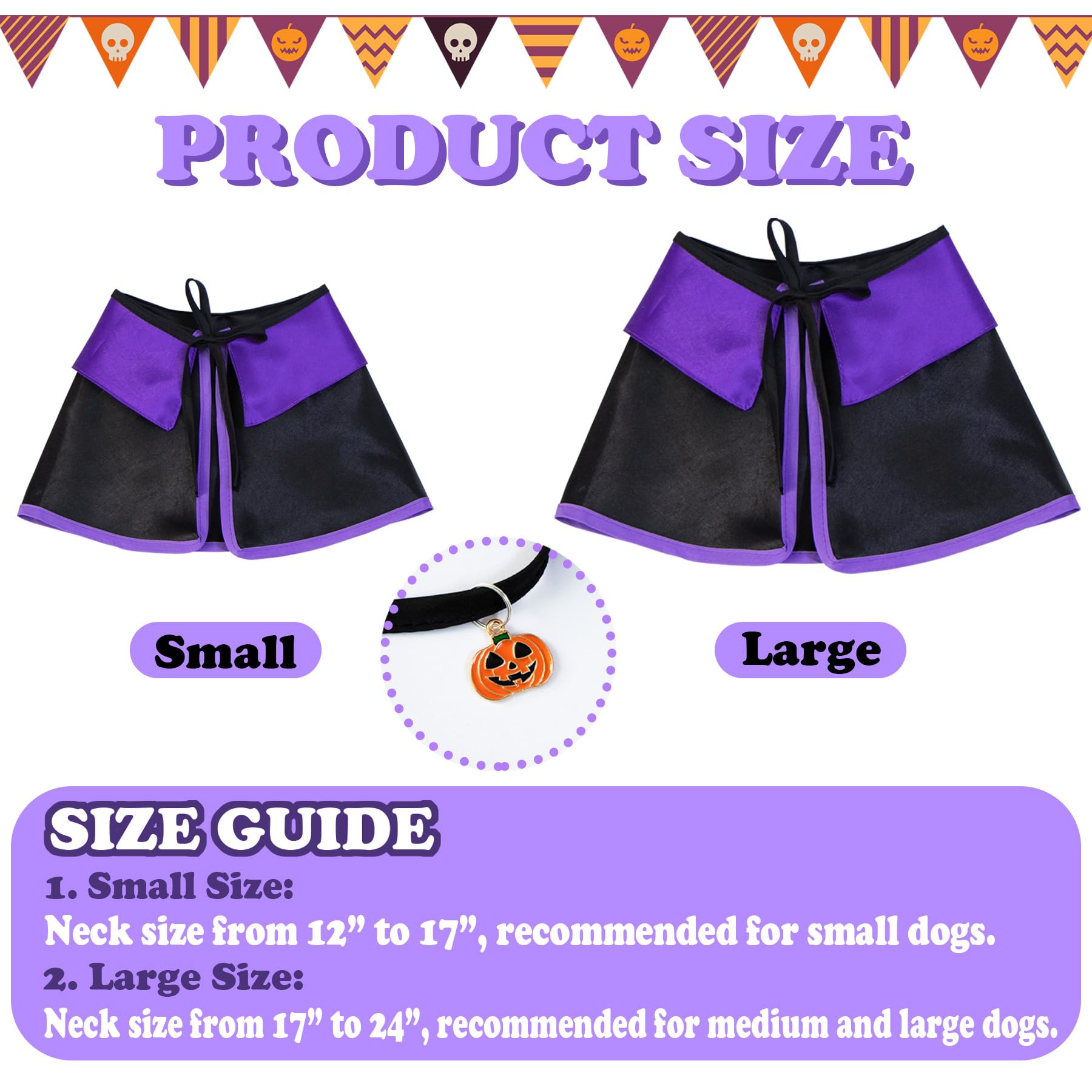 Goyoswa Dog Halloween Costumes, Dog Witch Costume Halloween Dog Witch Cloak Cape Wizard Hat Halloween Costumes For Small Medium Large Dogs Pets(Large)