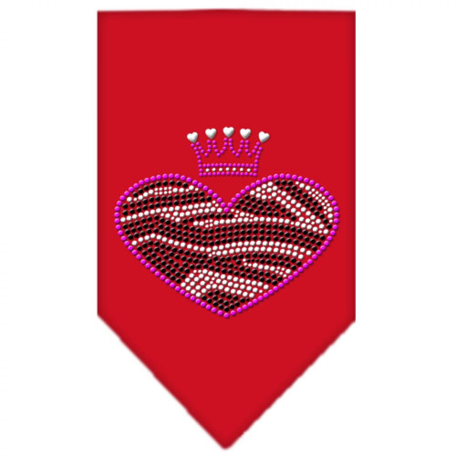 Mirage Pet Products 67-86 SMPR Zebra Heart Rhinestone Red Print Bandana, Small