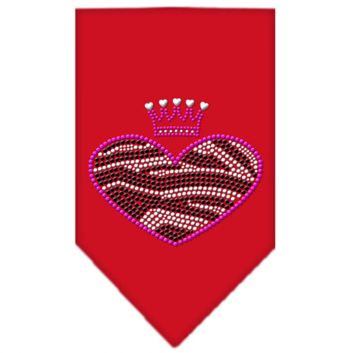 Mirage Pet Products 67-86 SMPR Zebra Heart Rhinestone Red Print Bandana, Small