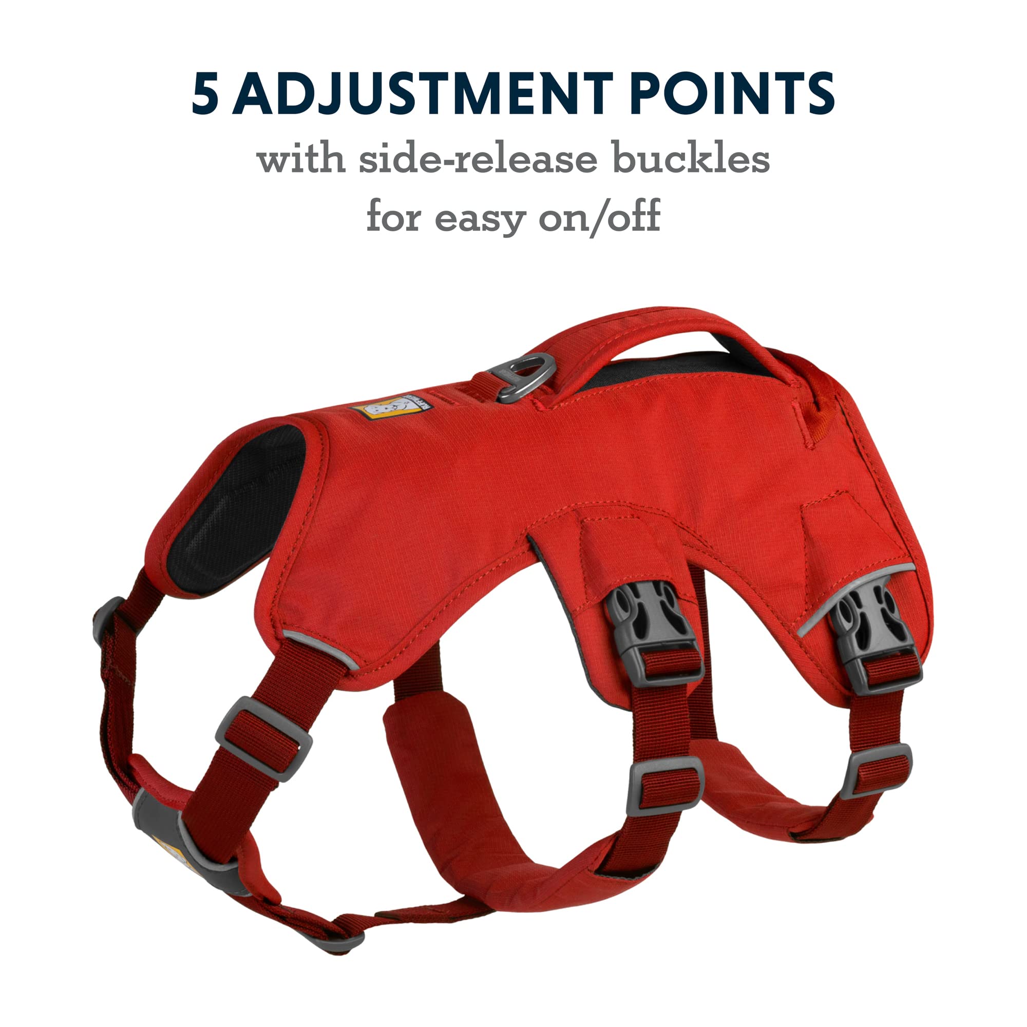 Ruffwear, Web Master, Multi-Use Support Dog Harness, Hiking And Trail Running, Service And Working, Everyday Wear, Red Sumac, X-Small