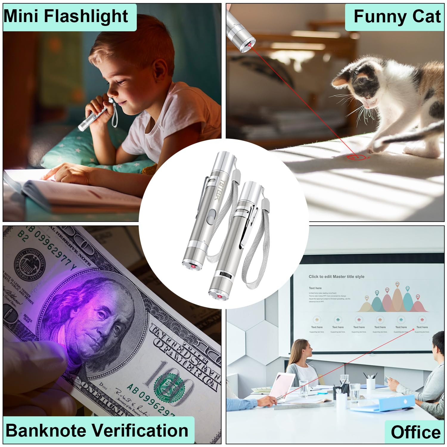 Tbteek Cat Toy, Usb Rechargeable Interactive Kitten Toy, 7 Light Modes & Adjustable Patterns, Portable Pet Cat Mouse Toy For Fun