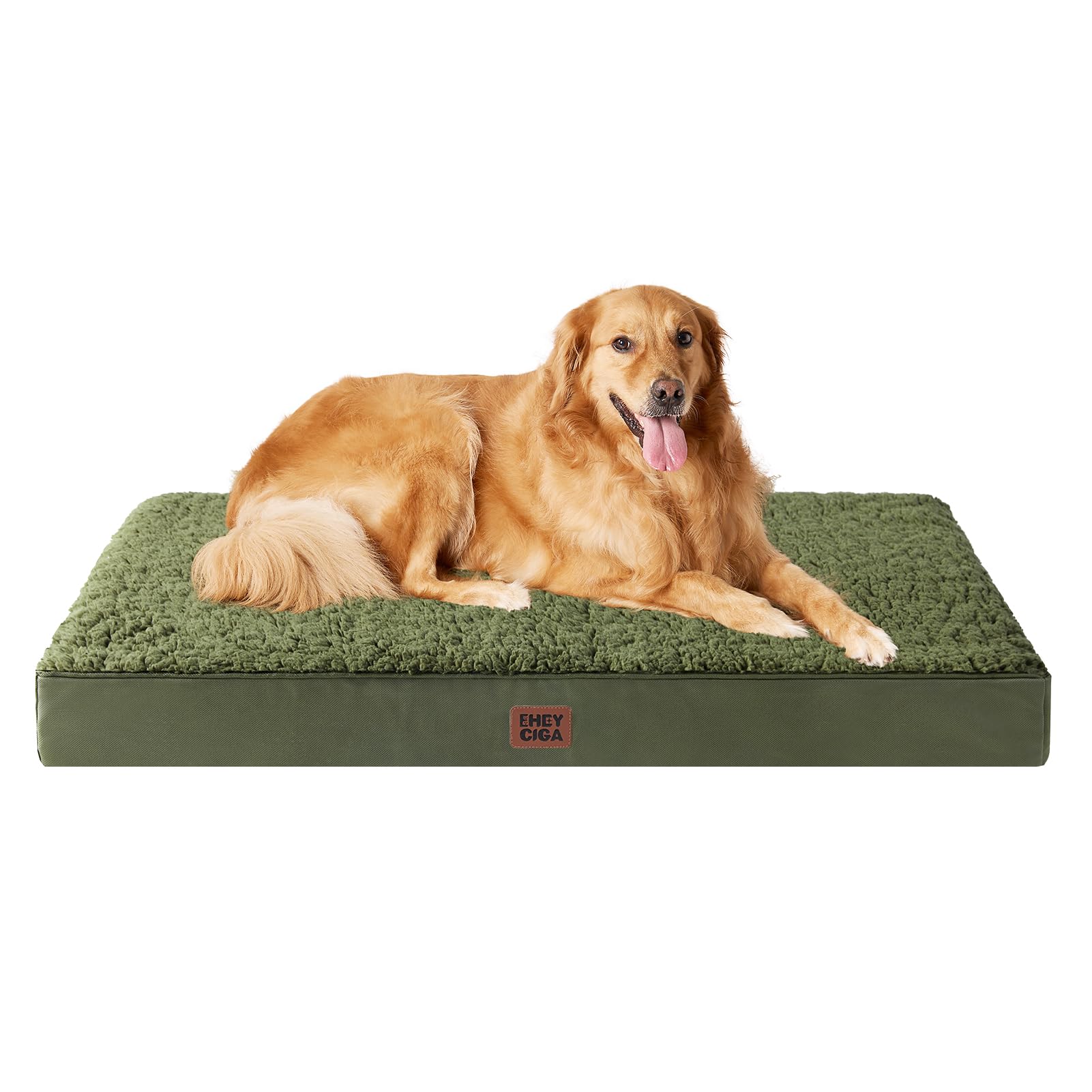 Eheyciga Orthopedic Xl Dog Beds For Extra Large Dogs With Removable Washable Cover, Dark Green, 44X32