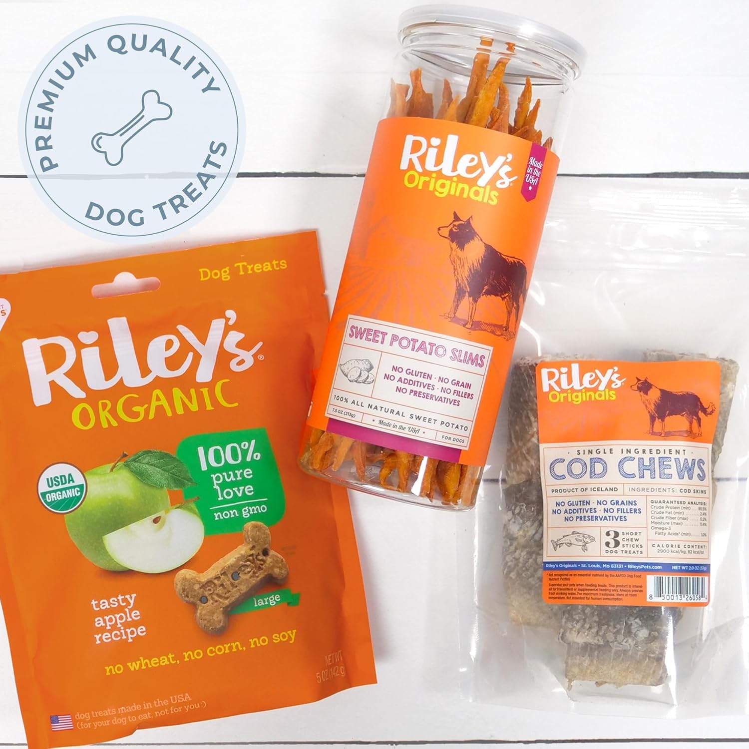 Rileys Tasty Apple Dog Biscuits - Crunchy Dog Treats for Small Dogs - Apple Treats for Dogs - (5oz, Small)
