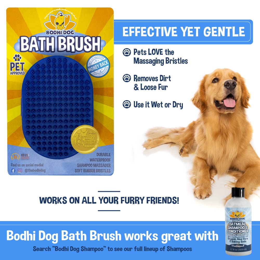 Bodhi Dog Shampoo Brush | Pet Shower & Bath Supplies For Cats & Dogs | Dog Grooming Bath Brush For Long & Short Hair Dog Scrubbe