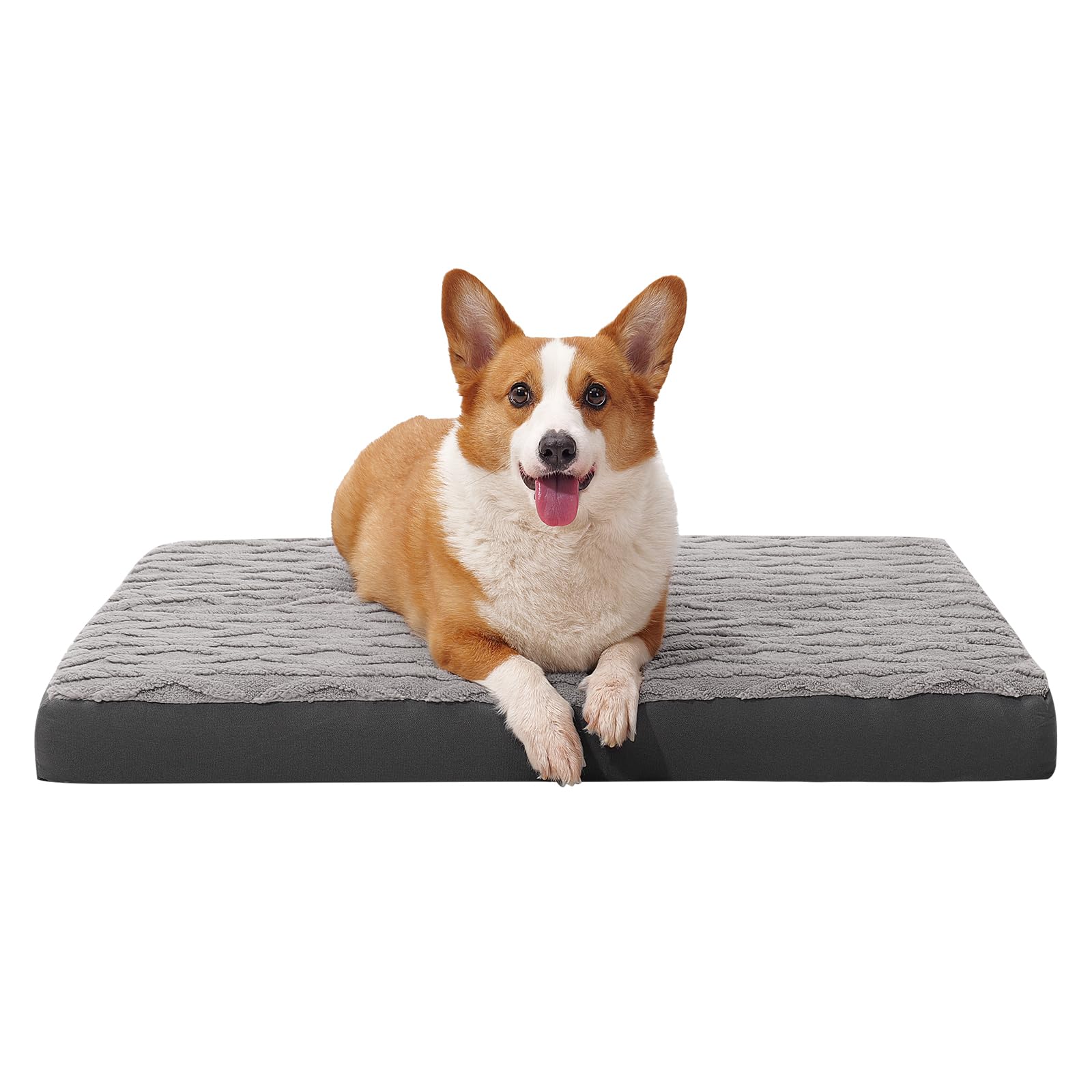 Maihandasi Xl Dog Crate Bed - Soft Fluffy Memory Foam Dog Bed With Anti-Slip Bottom, Machine Washable Squishmallow Pet Bed For E