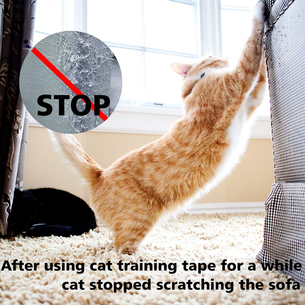 Adimmobilize Cat Scratch Deterrent Tape - Anti-Scratch Cat Training Tape For Couch, Furniture, Door, 4' X33Yards, 100% Transparent Clear, Removable, Residue-Free, Non-Toxic