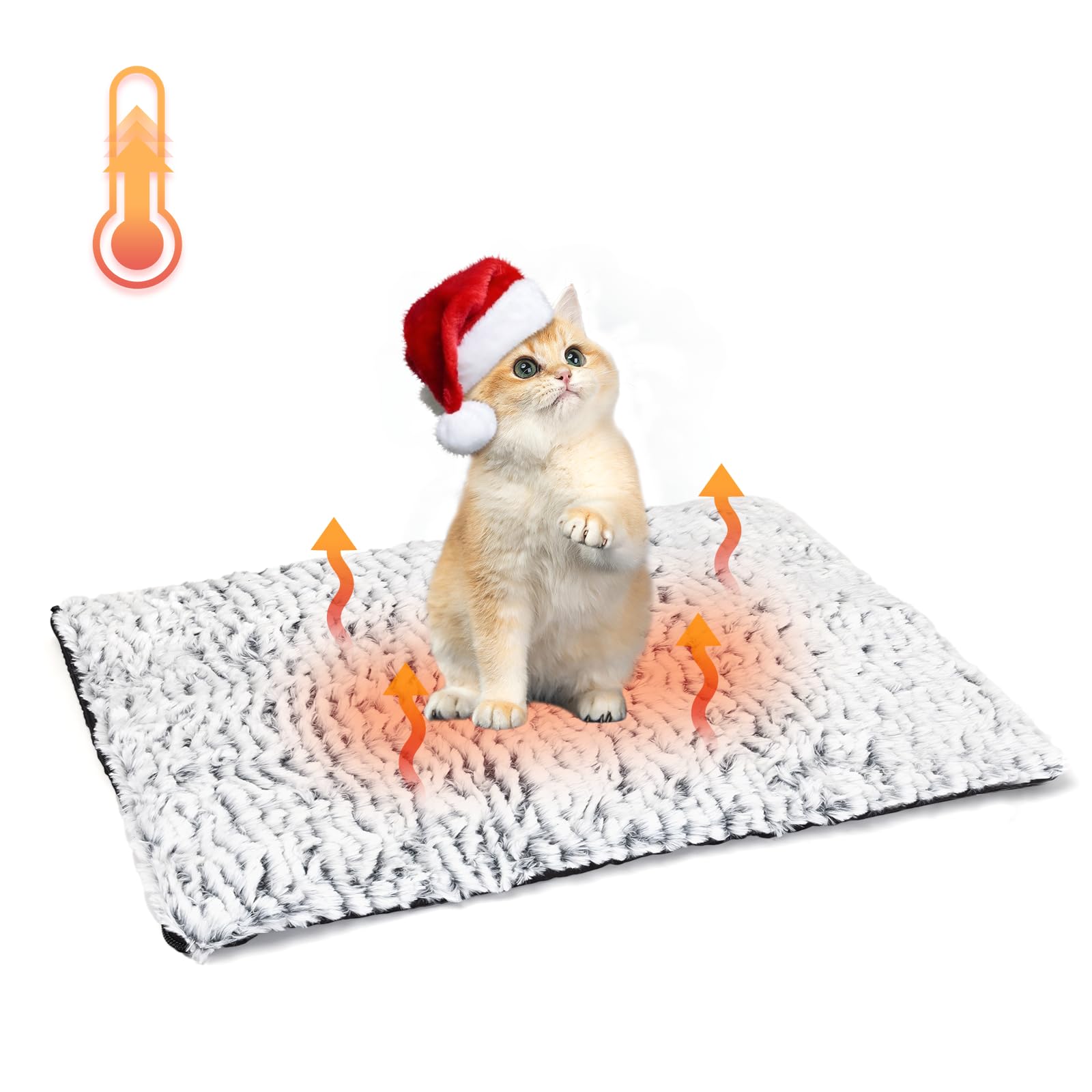Nobleza Self Warming Cat Bed, Super Soft Thermal Dog Crate Bed Mat For Sleeping, Washable Anti-Slip Self Heating Pet Kennel Pad 