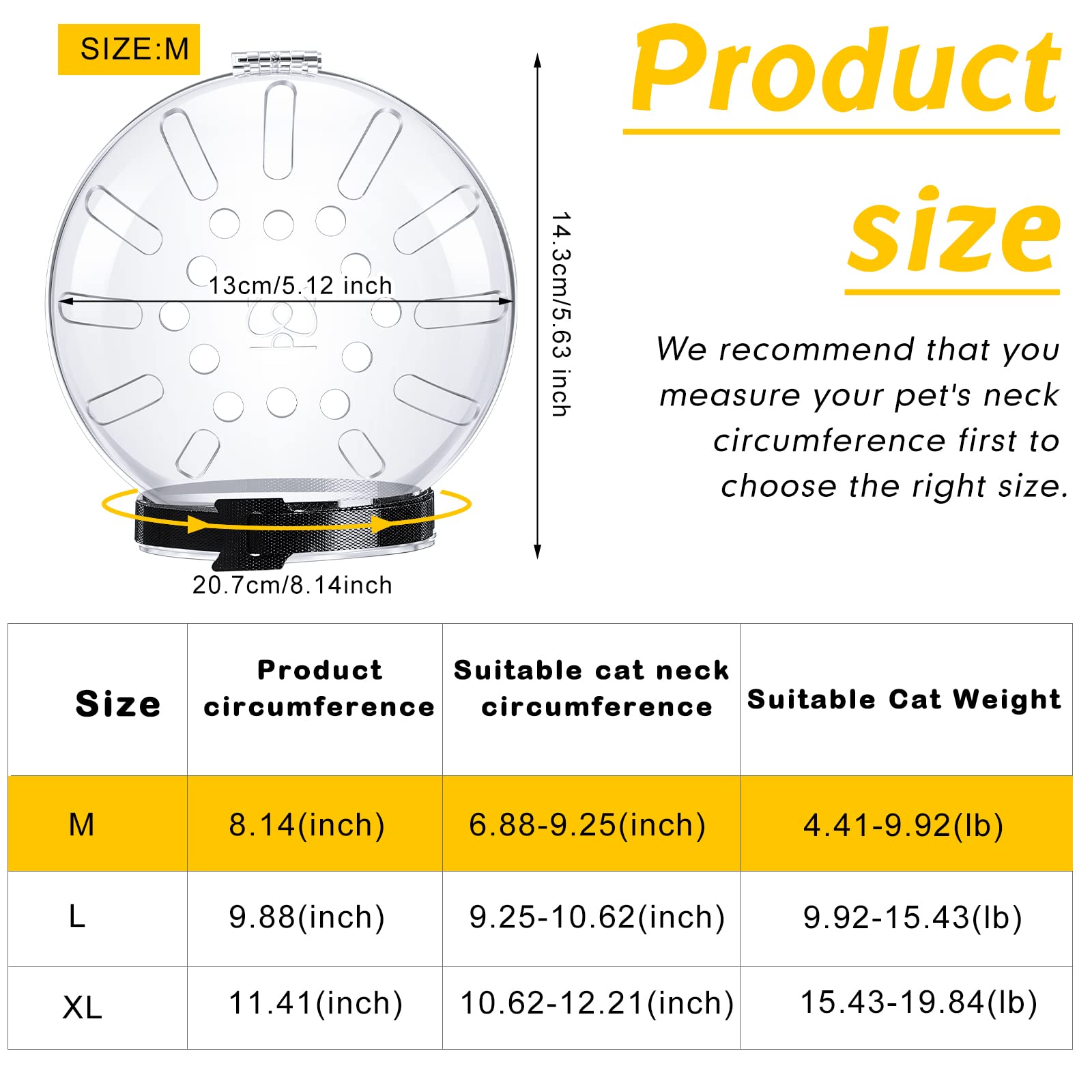 Cat Muzzle Cat Helmet Cat Mouth Cover Helmet Muzzle Pet Grooming Muzzle Cat Adjustable Hood Transparent Breathable Cat Face Mask Cat Grooming Muzzle Mask For Cat Dog Pet Costume Tools (M)