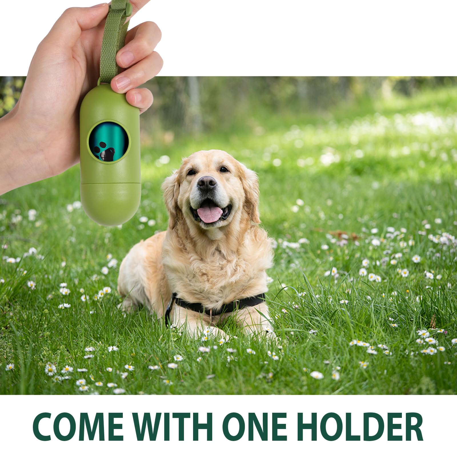 Yingdelai Dog Poop Bag Rolls - 540 Count Dog Waste Bags With Dispenser, Extra Thick Strong Leak Proof Poop Bags For Dogs Doggy | Scented Dark Green