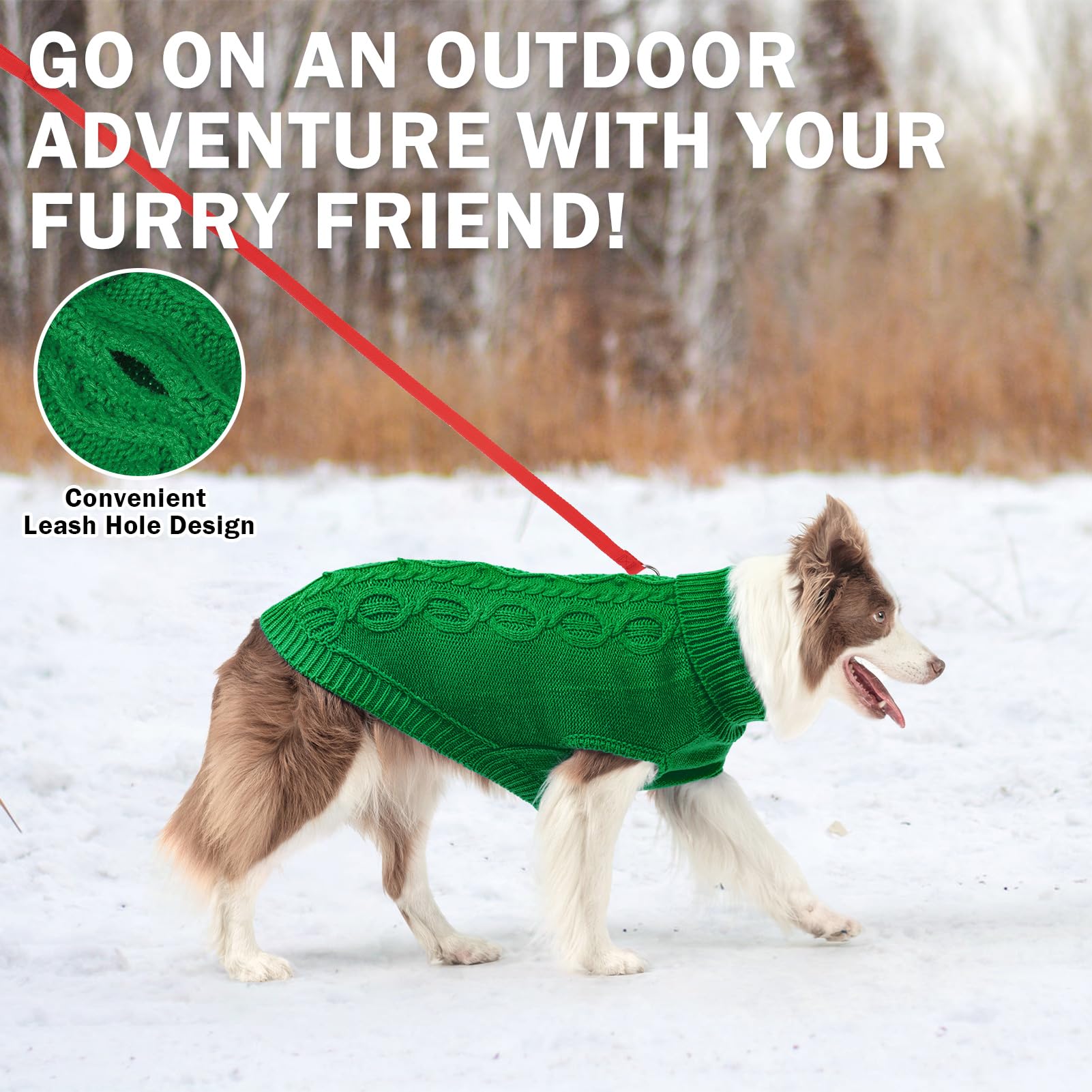 Scenereal Knitted Dog Sweater For Small Medium Large Dogs, Cat Dog Winter Coat Warm Sweartershirts Outfits, Classic Pet Clothes