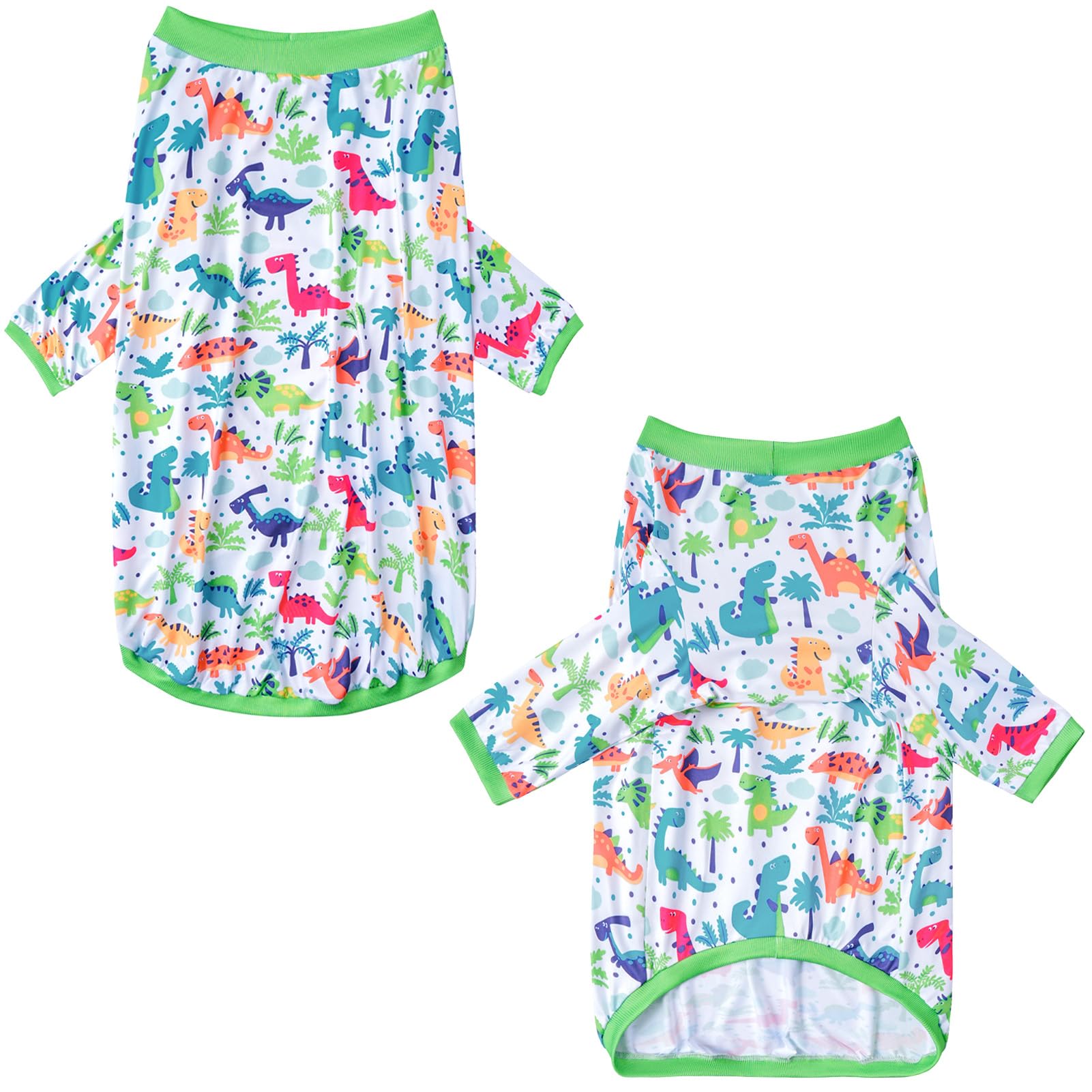 Dogs T Shirt Colorful Dinosaur Prints Dogs Green Shirt Soft Stretchy Summer Clothes for Large Dog Boys Girls Shirt Large Green D