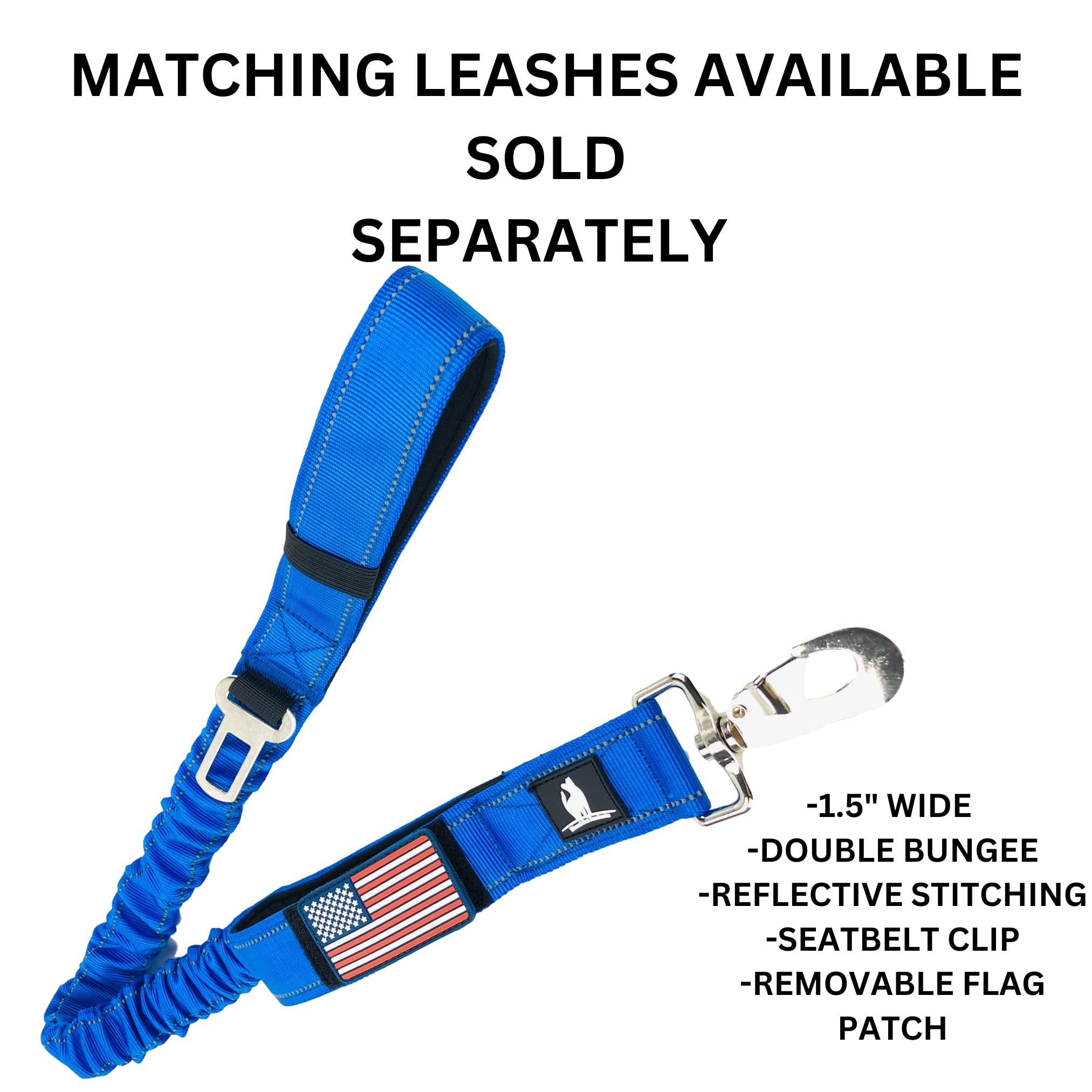 2' Personalized Tactical Dog Collar - Wide Thick Military Style With Strong Belt Buckle Closure - American Flag Patch - Reflective - Med And Xl Sizes For Large And Giant Dogs (20'-28', Blue)