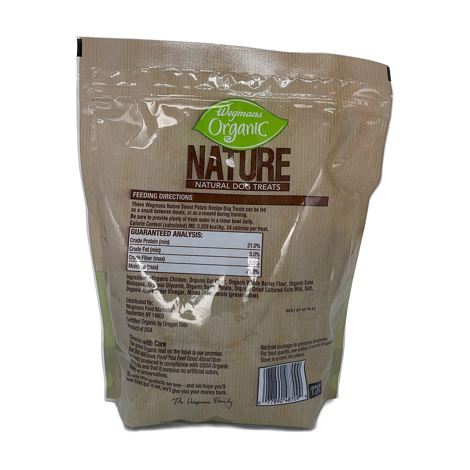 Wegmans Organic Nature Natural Dog Treats - Chicken & Sweet Potato Recipe Strips - No Preservatives