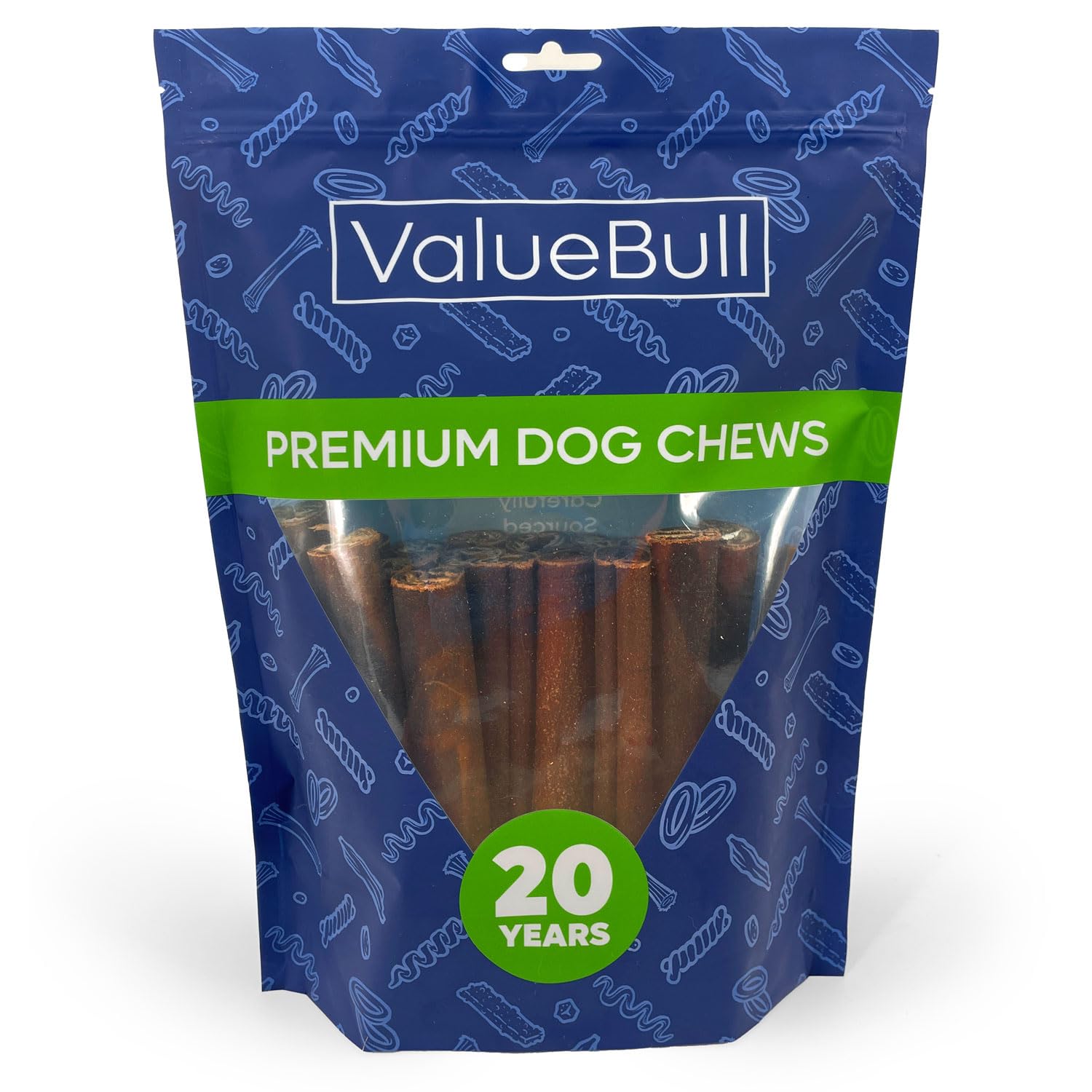 ValueBull USA Collagen Sticks for Dogs, 6 Inch Thick Chews, Natural Long-Lasting Dog Treats, 25 Count - Supports Joints, Skin & 