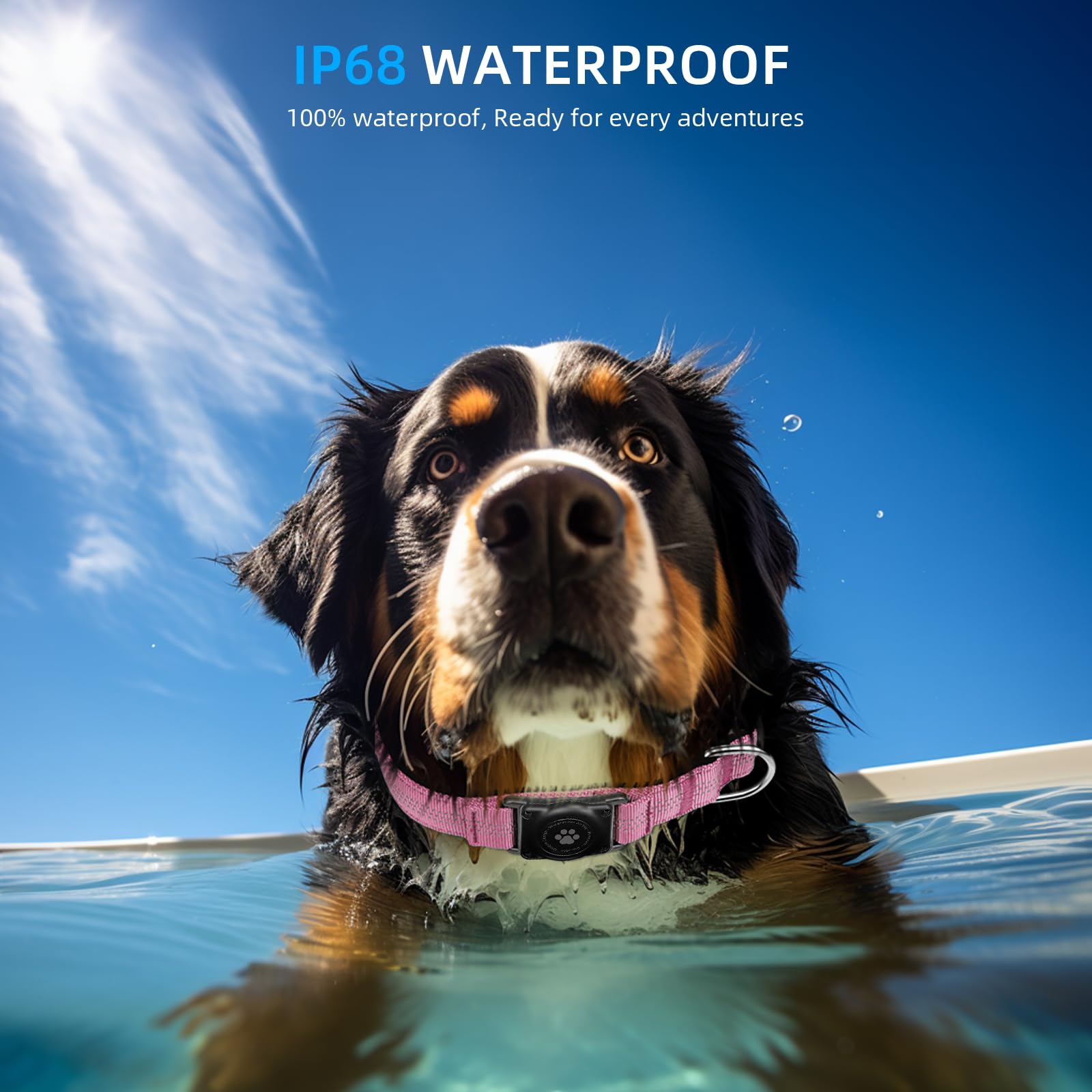 Upgraded Airtag Dog Collar, Ip68 Waterproof Air Tag Dog Collar Holder, Reflective, Ultra-Durable, Comfortable Padded, Heavy Duty Dog Collars For Small Medium Large Dogs (M (12.6'-17.1'), Pink)