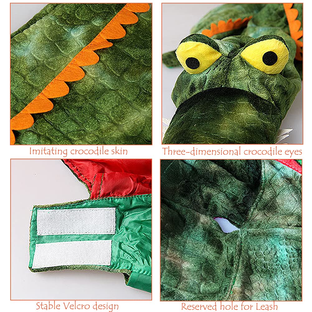 Kodervo Alligator Dog Costume - Funny Crocodile Outfit for Small, Medium, Large Dogs - XL Size for Halloween Cosplay Dress Up